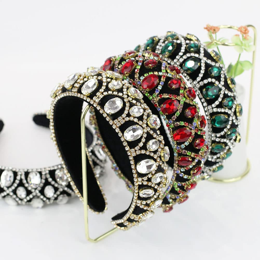 SOLUSTRE Jewelled Wedding Headpieces: Rhinestone Baroque Broadside Headbands and Hairbands for Women