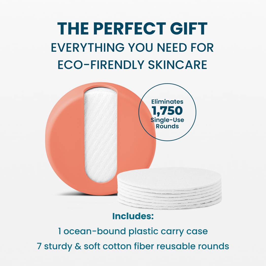 Lastround Large Reusable Cotton Rounds By Lastobject - 7 Cotton Pads Equivalent Of 1750 Common Makeup Remover Pads Eco Friendly