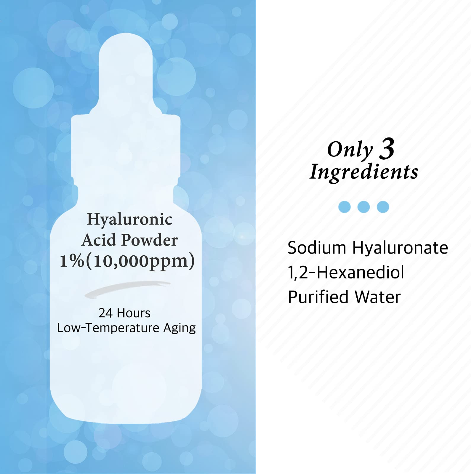 Cos De Baha Pure Hyaluronic Acid Serum - Anti Aging Moisturizer, Natural Collagen Plumping Booster, Anti Wrinkle Formula, Drop O