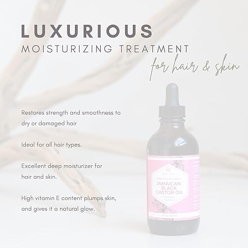 Leven Rose Jamaican Black Castor Seed Oil, Jamaican Black Castor Oil For Hair Growth, 100% Natural, Pure Organic Serum, Scalp Oi