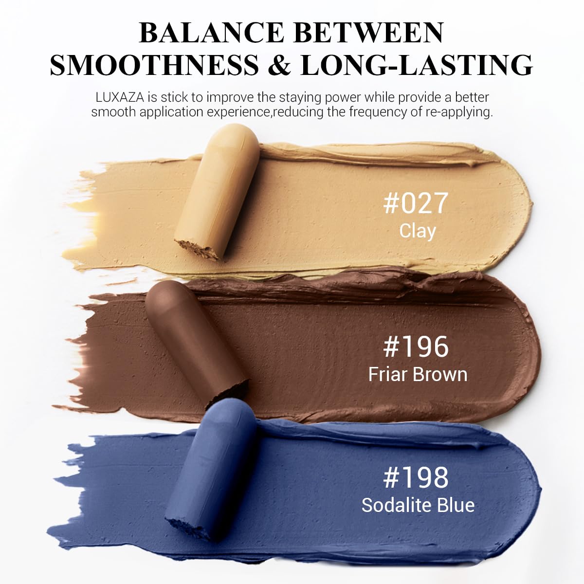 Luxaza 3Pcs Eyeshadow Stick,Pro Longwear Matte Eye Shadow Sticks Pencil Crayon-Denim