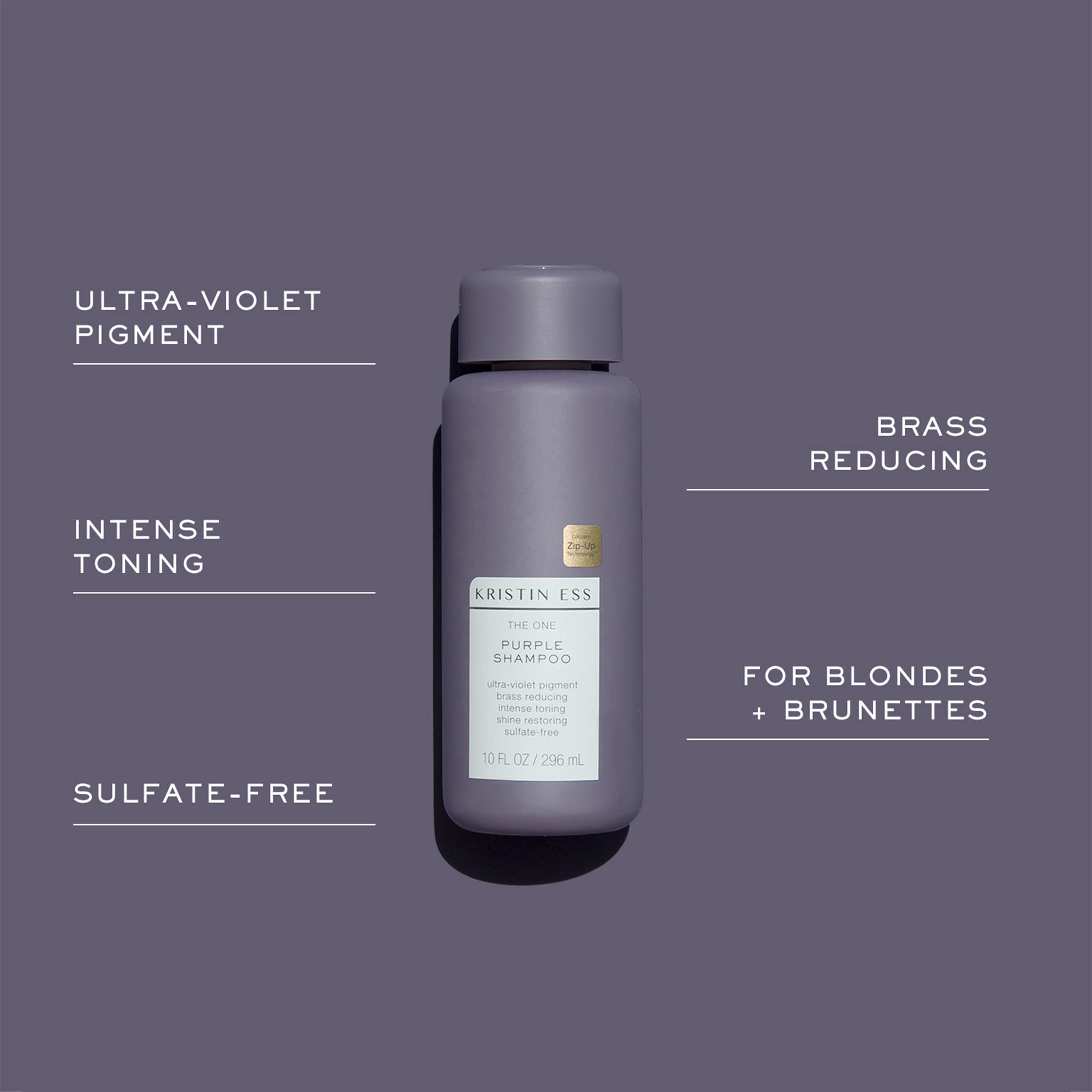 Kristin Ess Hair Purple Shampoo and Conditioner Set for Blonde, Brunette, Silver + Gray Hair, Anti Brass + Yellow Tones, Safe fo