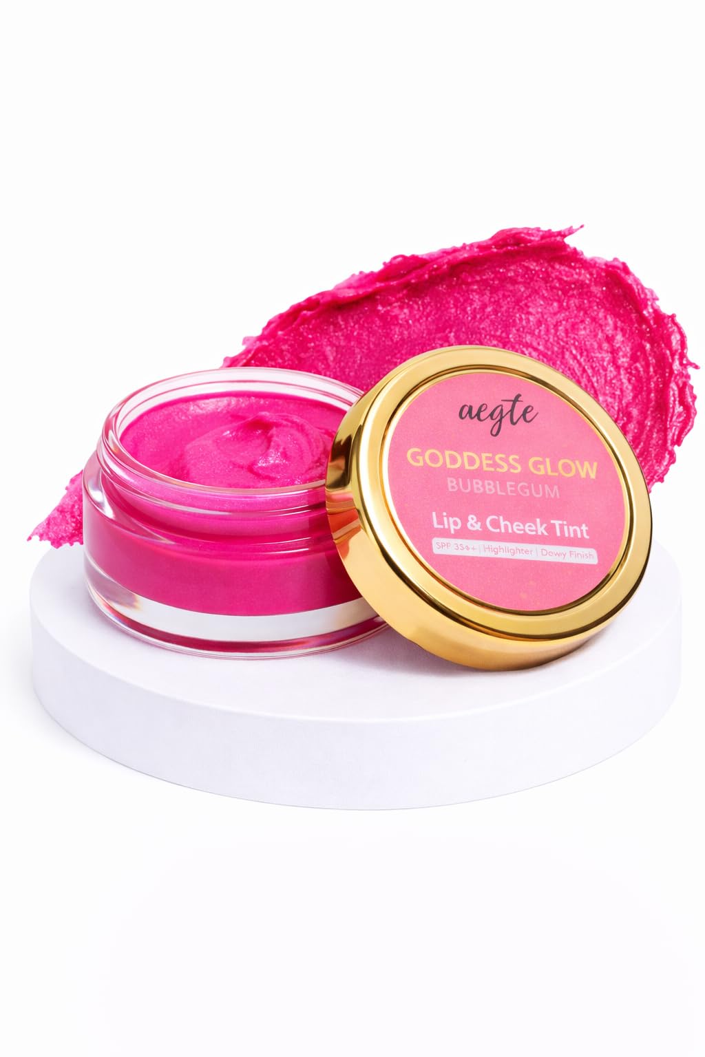 Aegte Goddess Glow Bubblegum Lip & Cheek Tint Highlighter With Spf 35++ Lighten Dark Lips 5Gm