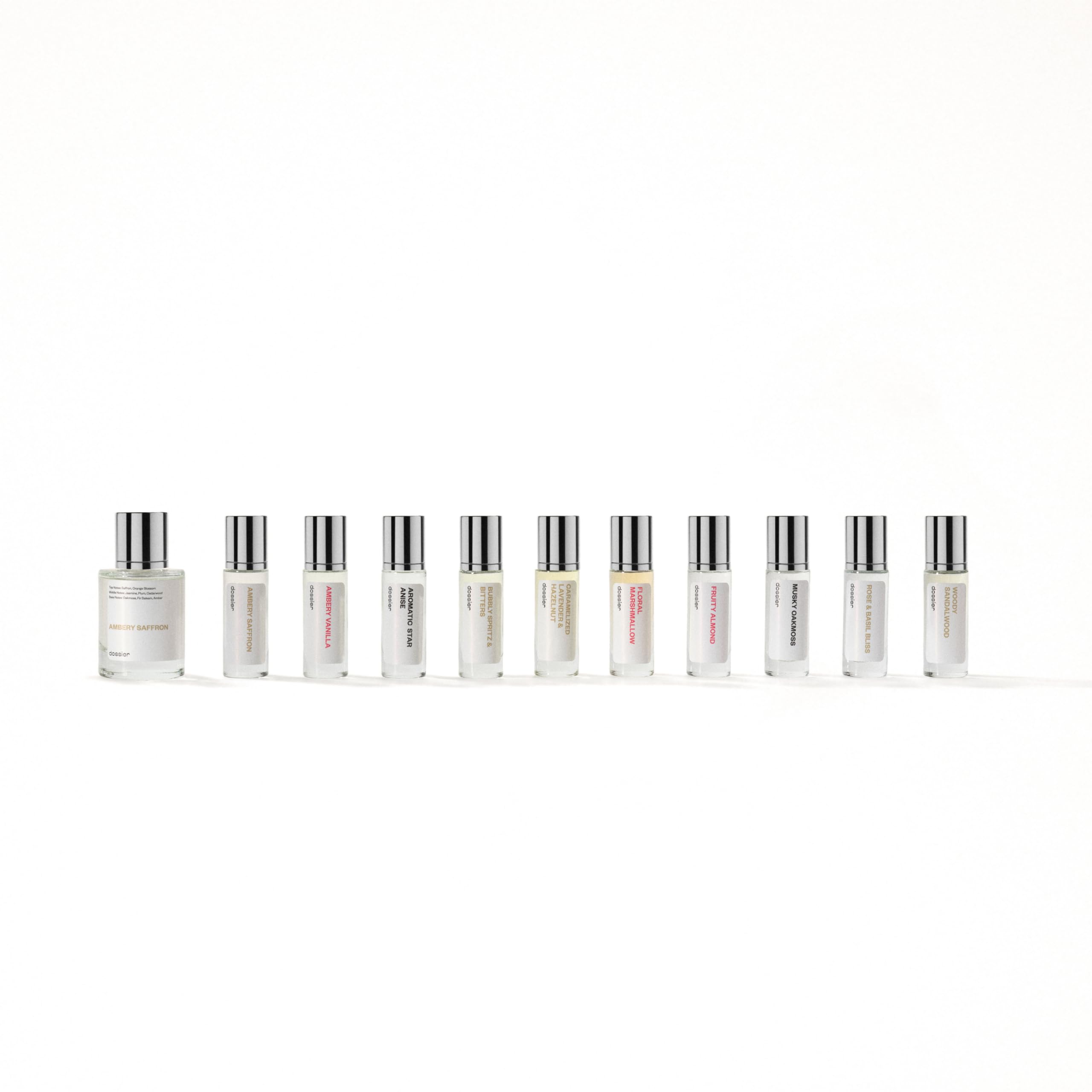 Dossier Discovery Set - 10 Fragrance Samples, 11ml Each - Inspired by Luxury Scents, Long-Lasting, Perfect for Testing