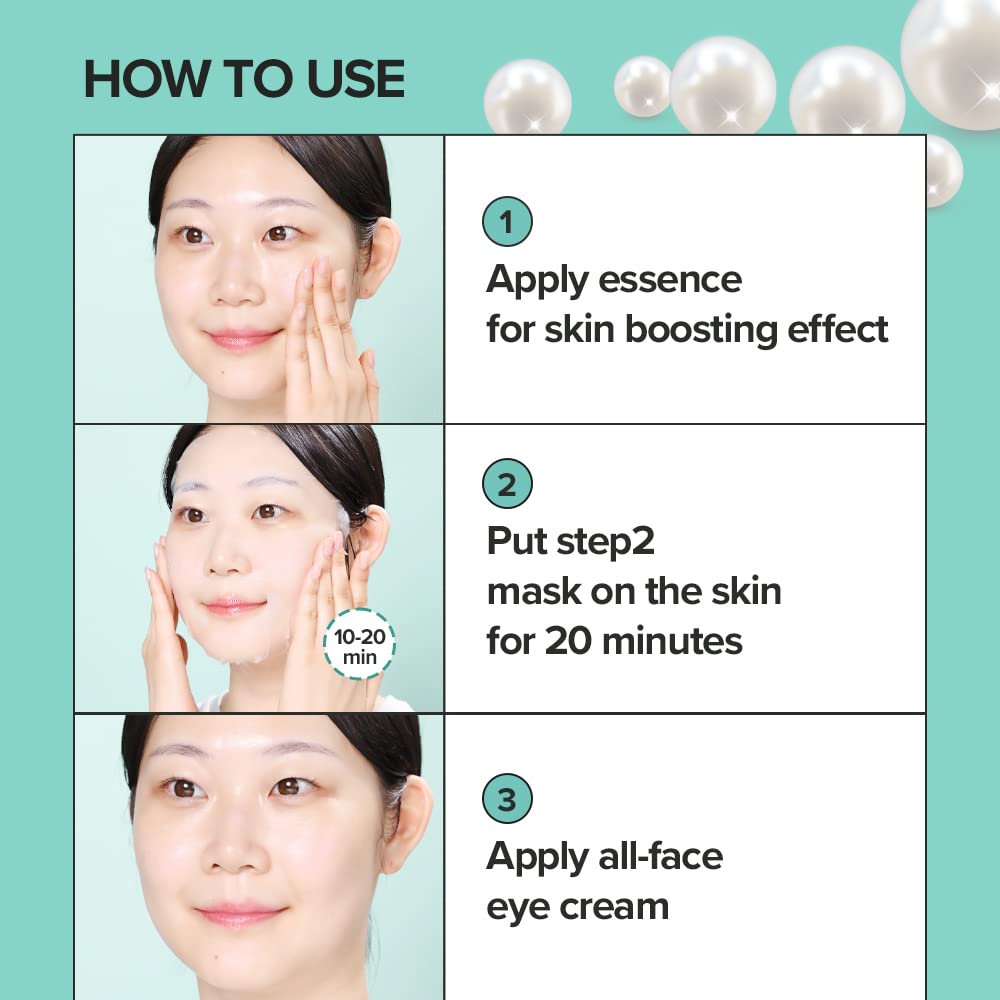 Jmsolution Marine Luminous Pearl Deep Moisture 3 Step Skin Care Face Mask - Korean Skincare - Boosting Brightening Moisturizing-