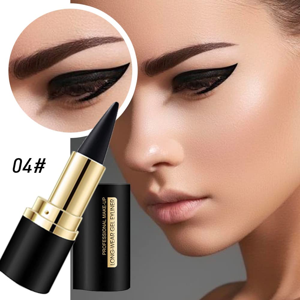 Evpct 2Pcs Black Grey Gray Gel Eyeliner Pencil Eye Black Face Paint Stick Makeup Set Waterproof Matte Cream Crayon Eyeliner Penc
