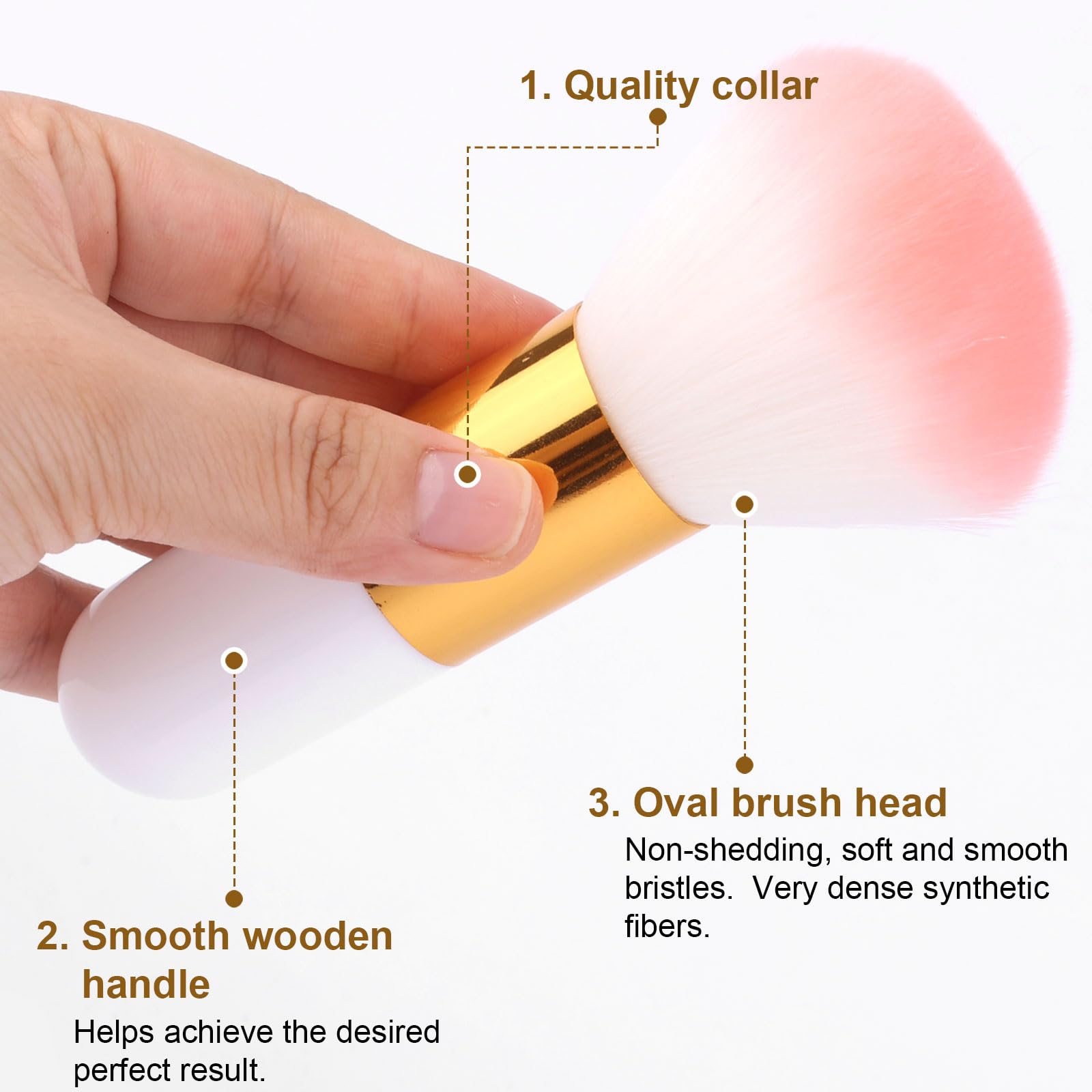 Tanning Brush for Self Tan, Large Vegan Brush Soft Self Tanner Face Applicator Professional Makeup Tool for Tan Application (Whi
