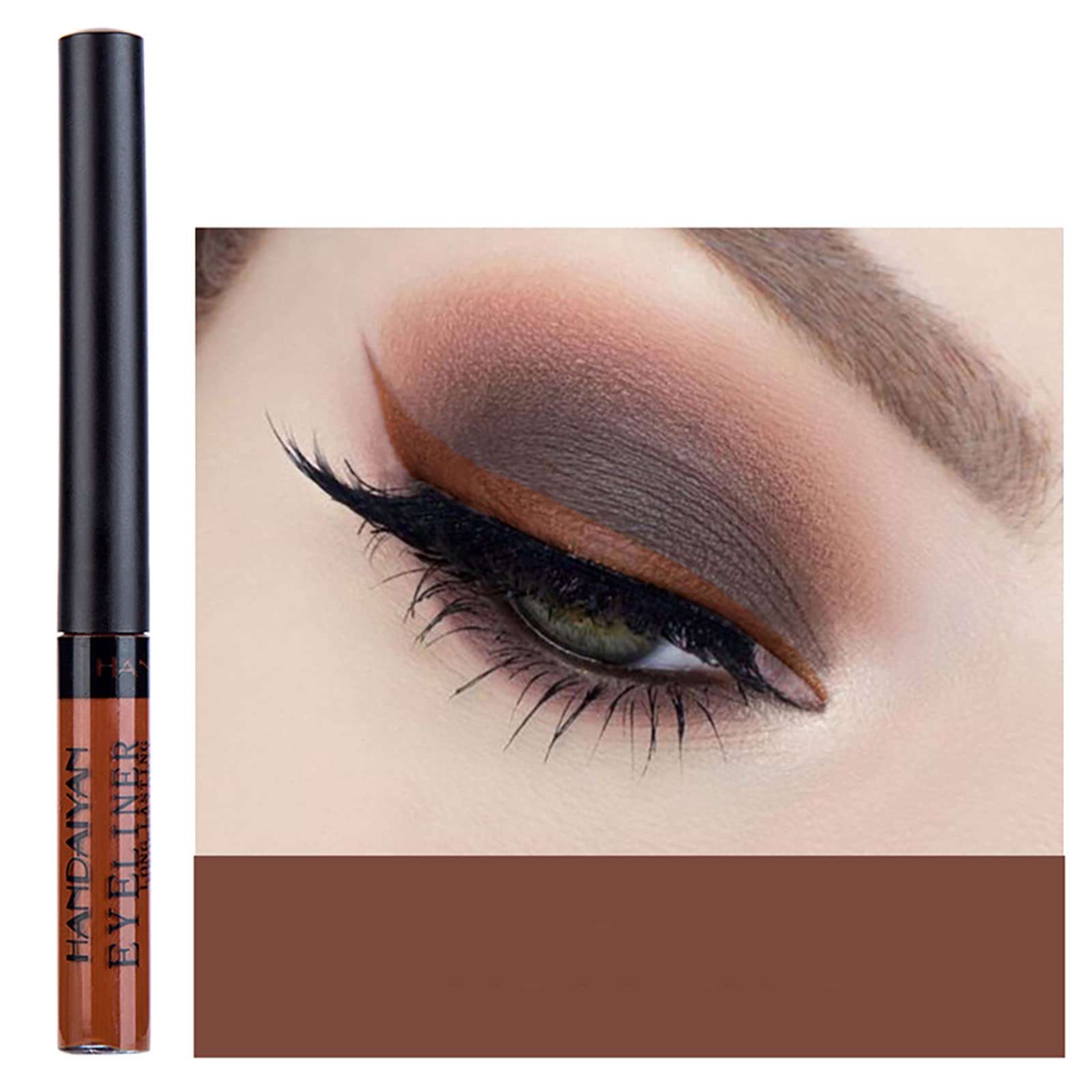 Dekrion Liquid Eyeliner, Matte Colored Eyeliners, Brown Eyeliner, White Black Red Brown Green Purple Waterproof High-Pigmented C