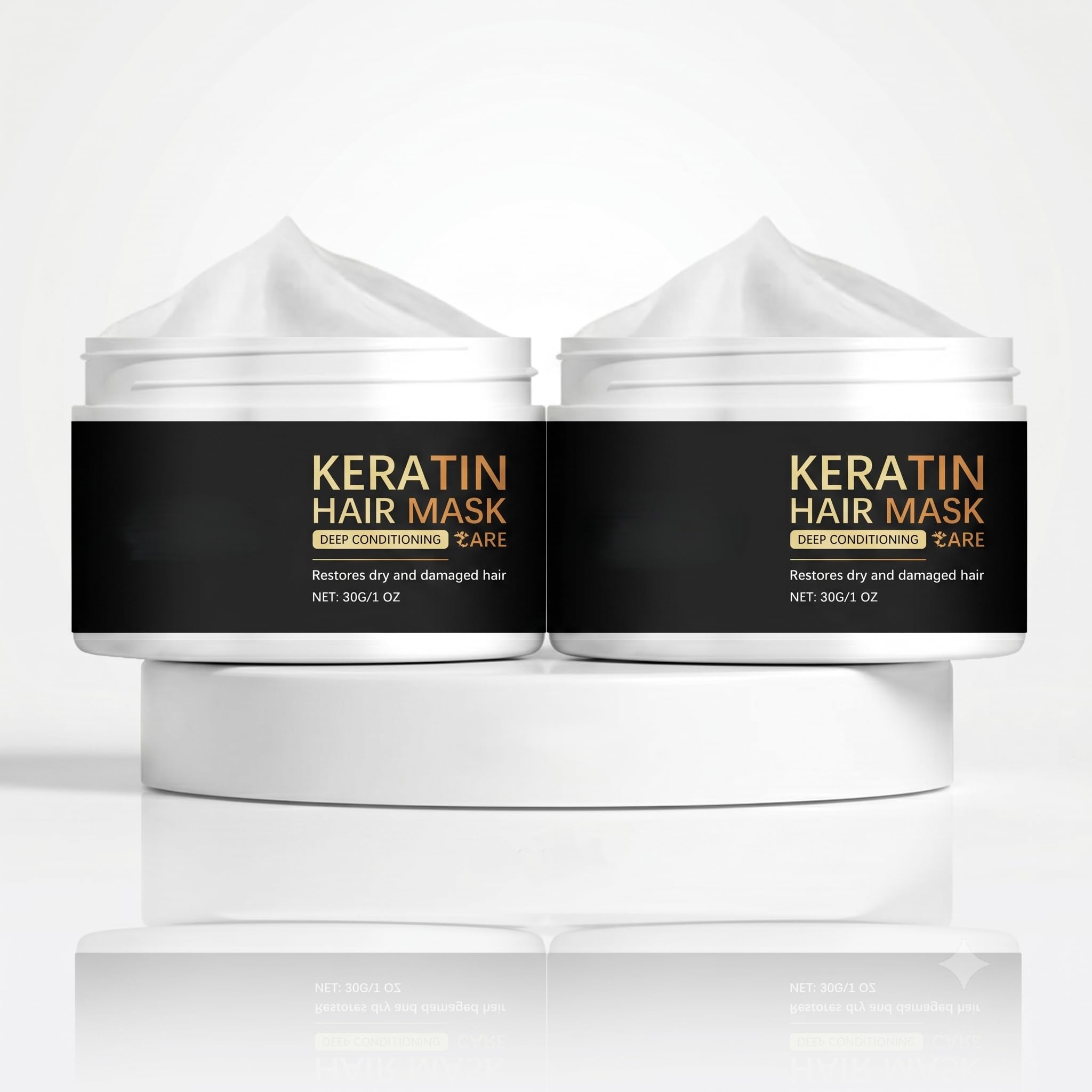 Herbs Wealth Keratin Hair Mask Deep Conditioning Treatment, with Mint Leaf Extract, Restores Dry and Damaged Hair, 1 oz, Pack o