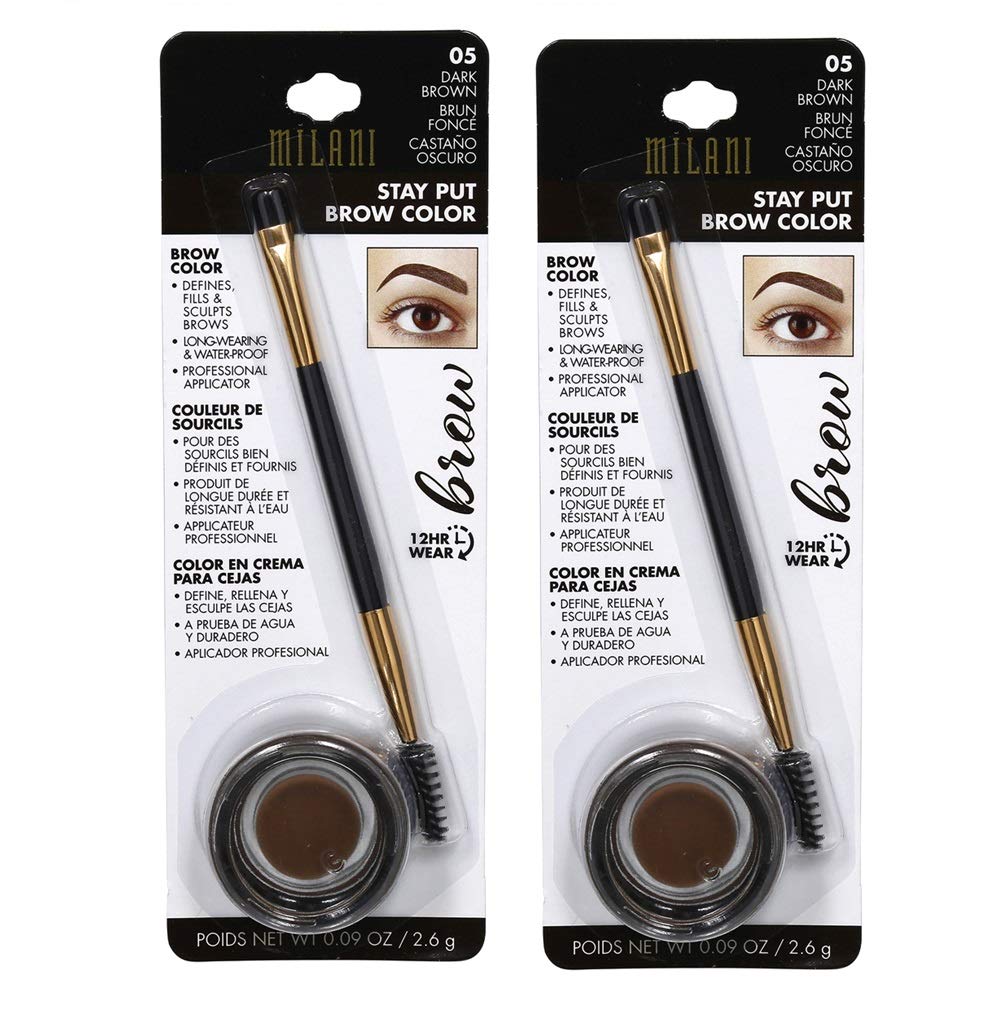 Pack Of 2 Milani Stay Put Brow Color, Dark Brown (05)
