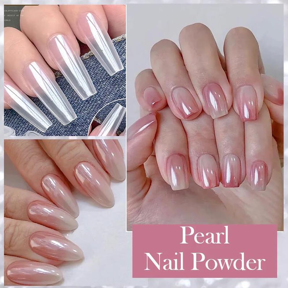 1 Box Laser Nail Glitter Peacock Mirror Powder Laser Dust Nail Art Chrome Pigment Powder Rose Gold Silver Mix Nail Art Glitter S