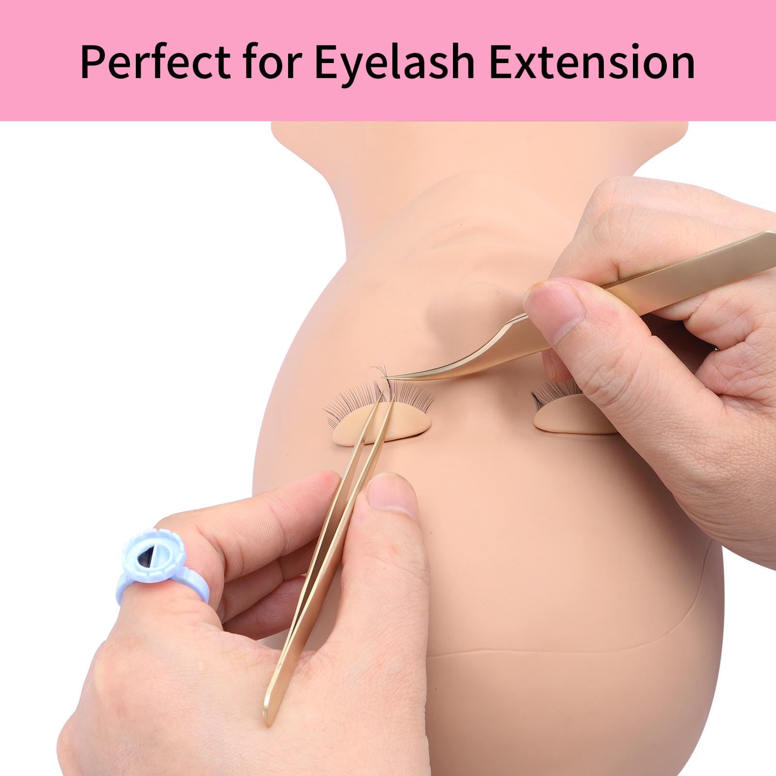Miuffue Glue Rings For Eyelash Extensions, 300 Pcs Smart Glue Holder Easy Fanning Glue Cups For Volume Lashes, Blue