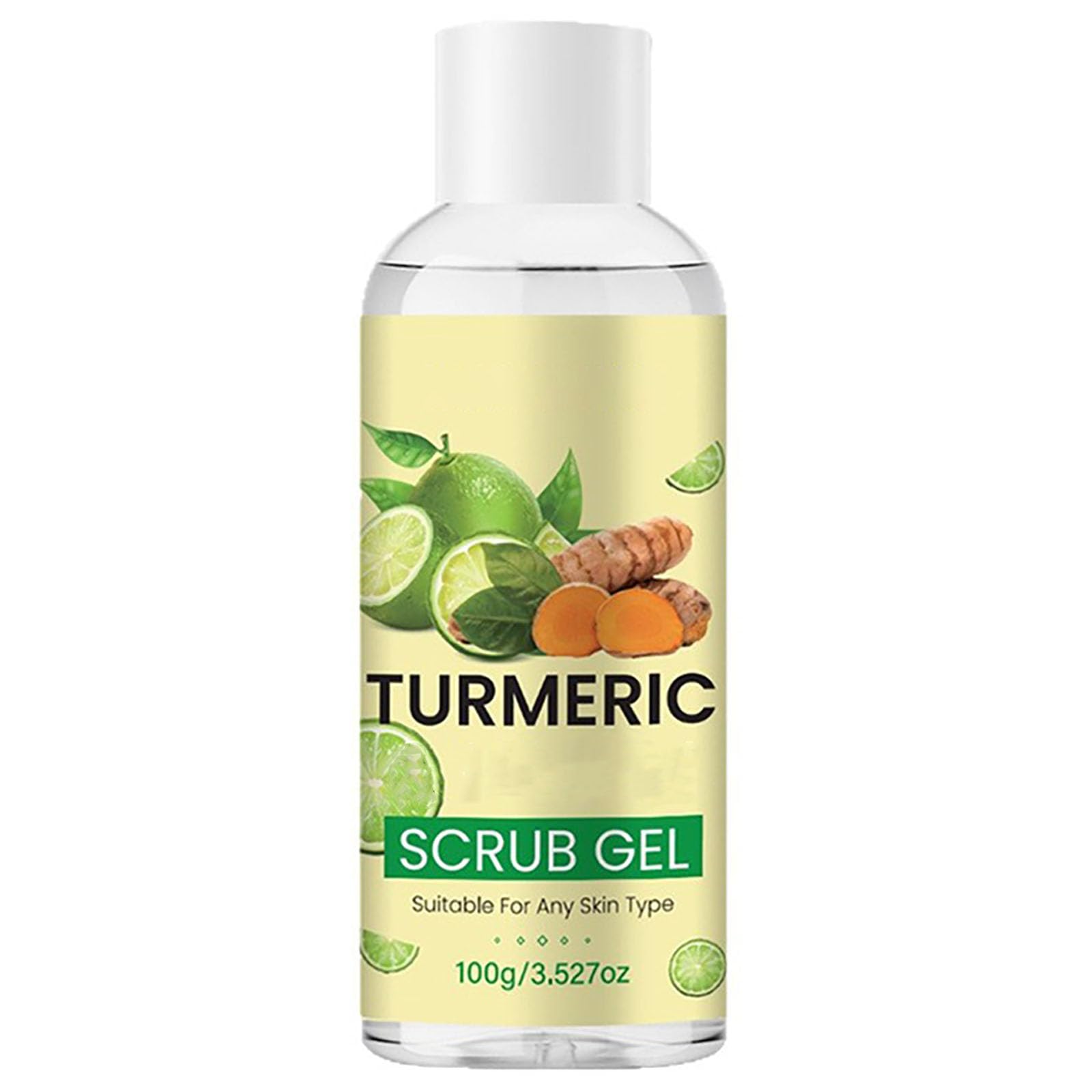 Turmeric Facial Exfoliating Gel, Face & Body Cleansing Scrub Moisturizing Gel Exfoliator to Peels Removes Dead Skin Cells Smooth