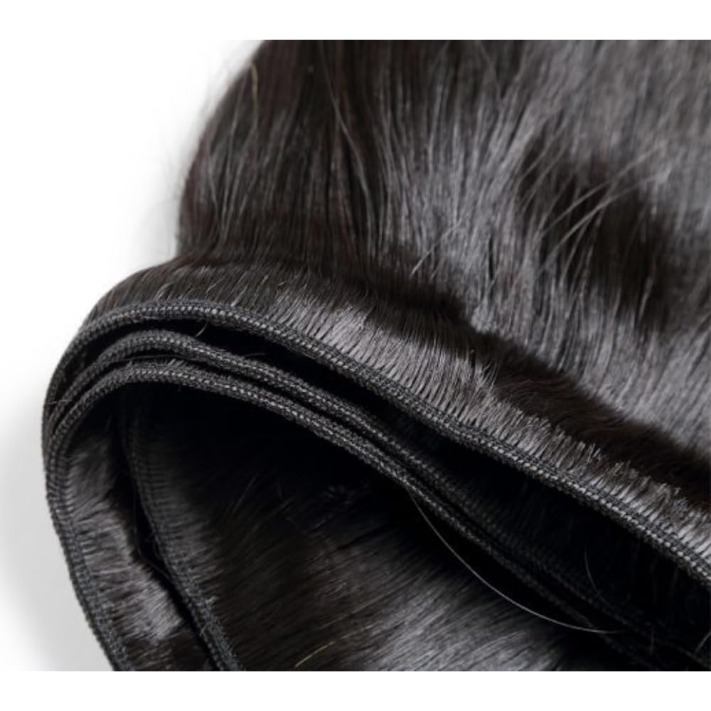 Huarisi Remy Human Hair Bundles 26 Inch Long Straight 10A Virgin Hair Straight Human Hair Bundles 100% Unprocessed Remy Hair Bun