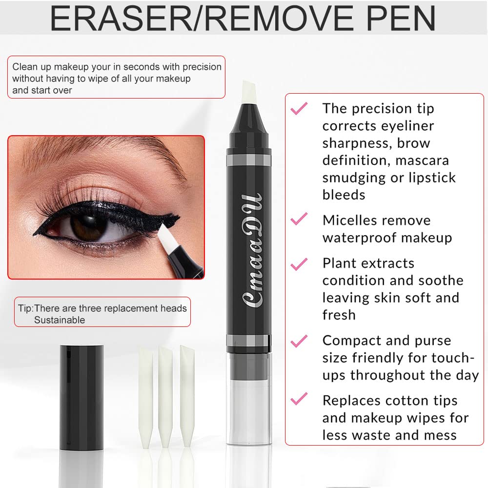 Easilydays Eye Makeup Remover Pen, Makeup Remover Eraser Stick Corrector Stick Lipstick Eyeliner Eraser For Instant Touch Up Cor