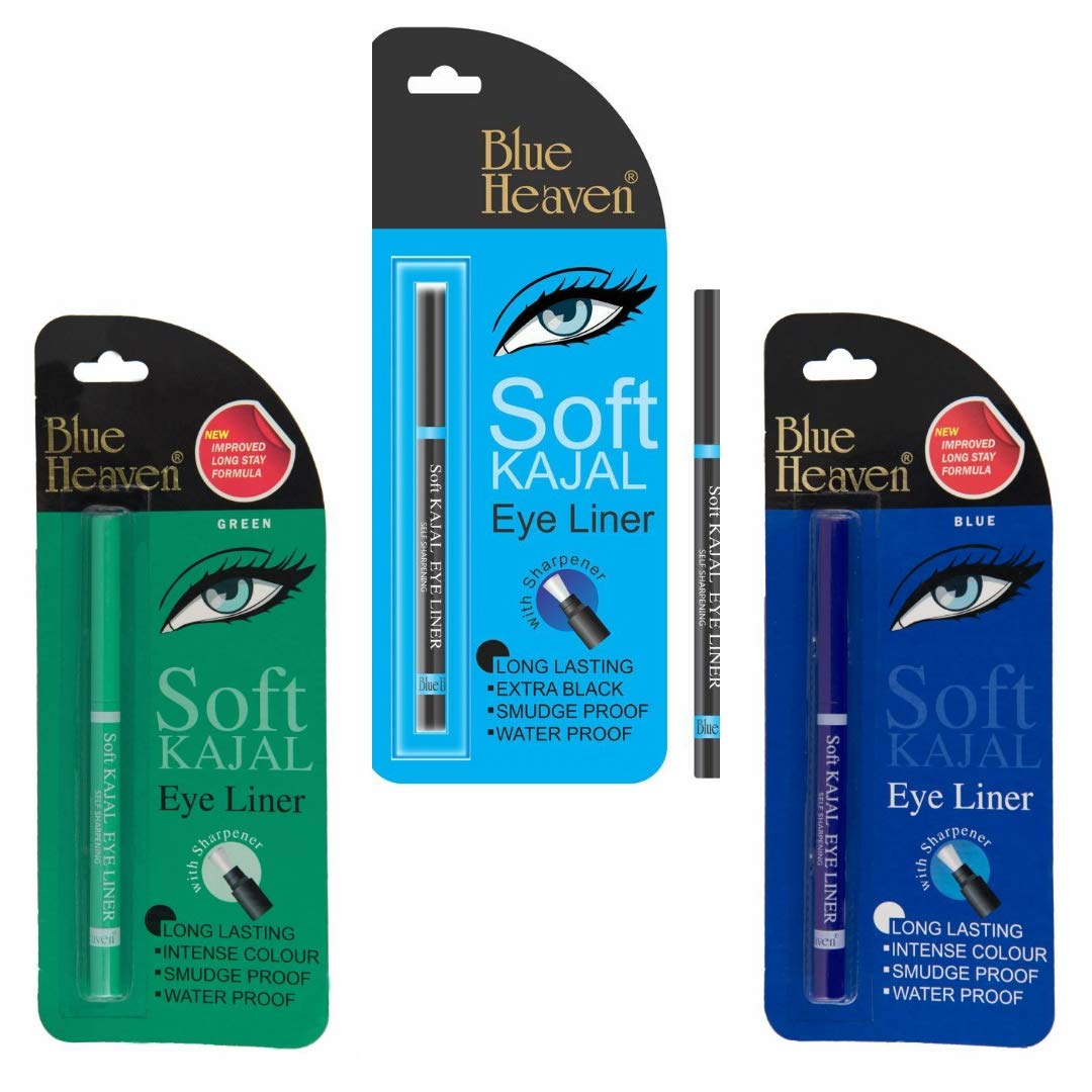 Blue Heaven Soft Pencil Kajal As Eye Liner, Matte Finish  Multicolor