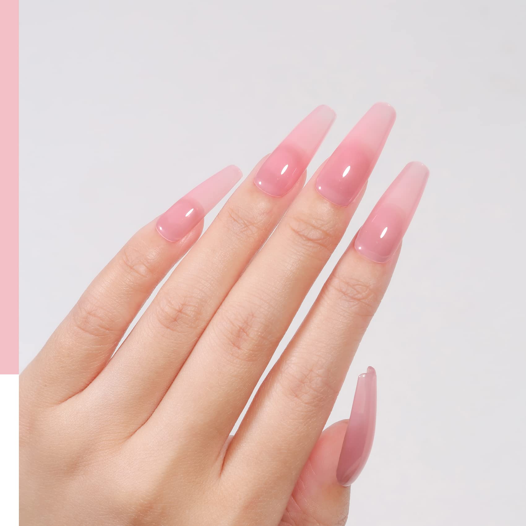 MAYCHAO 15ML Gel Nail Polish 1Pc Jelly Pink Gel Polish Soak off Translucent Pink Nail Polish Nail Art Manicure Salon DIY at Home