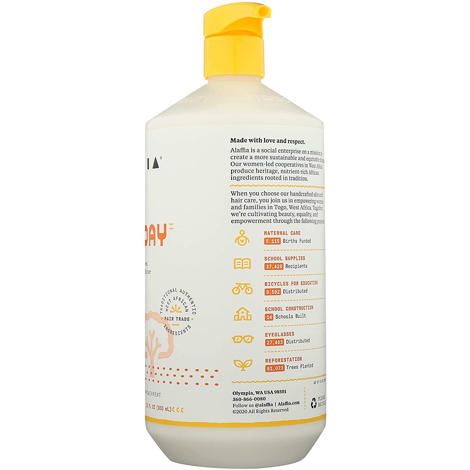 Alaffia Everyday Shea Conditioner, Moisturizes, Restores And Protects. Made With Fair Trade Shea Butter, Cruelty Free, No Parabe