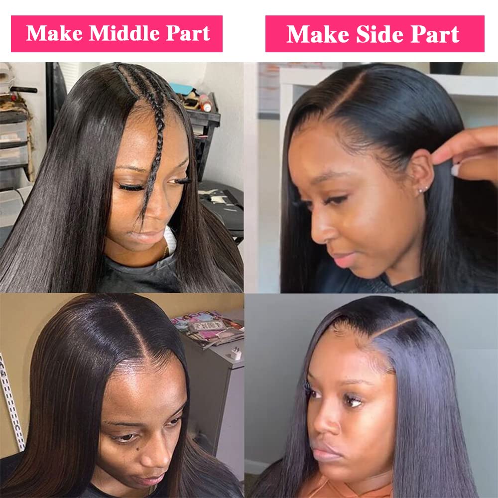 Sooolavely U Part Human Hair Wigs For Black Women Straight Beginner Friendly Unprocessed Brazilian Virgin Human Hair Wig (180% D