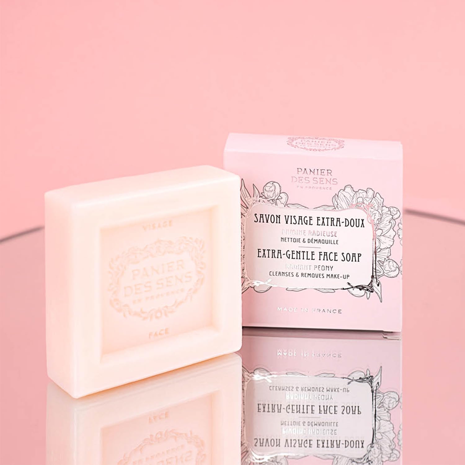 Panier des Sens - Face Soap Bar - with Cornflower + Rose + Shea Butter - Hydrating Face Wash, Makeup Remover - Skin Care Product