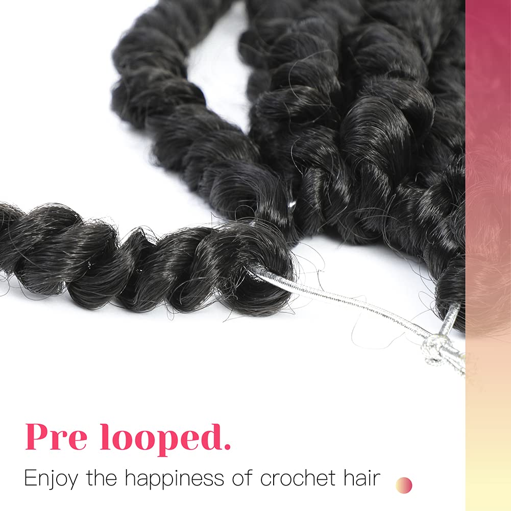Bohobabe Crochet Passion Twist Hair Pretwisted 12 Inch Short Pre-Looped Passion Twist Crochet Braiding Hair 8 Packs (2#)