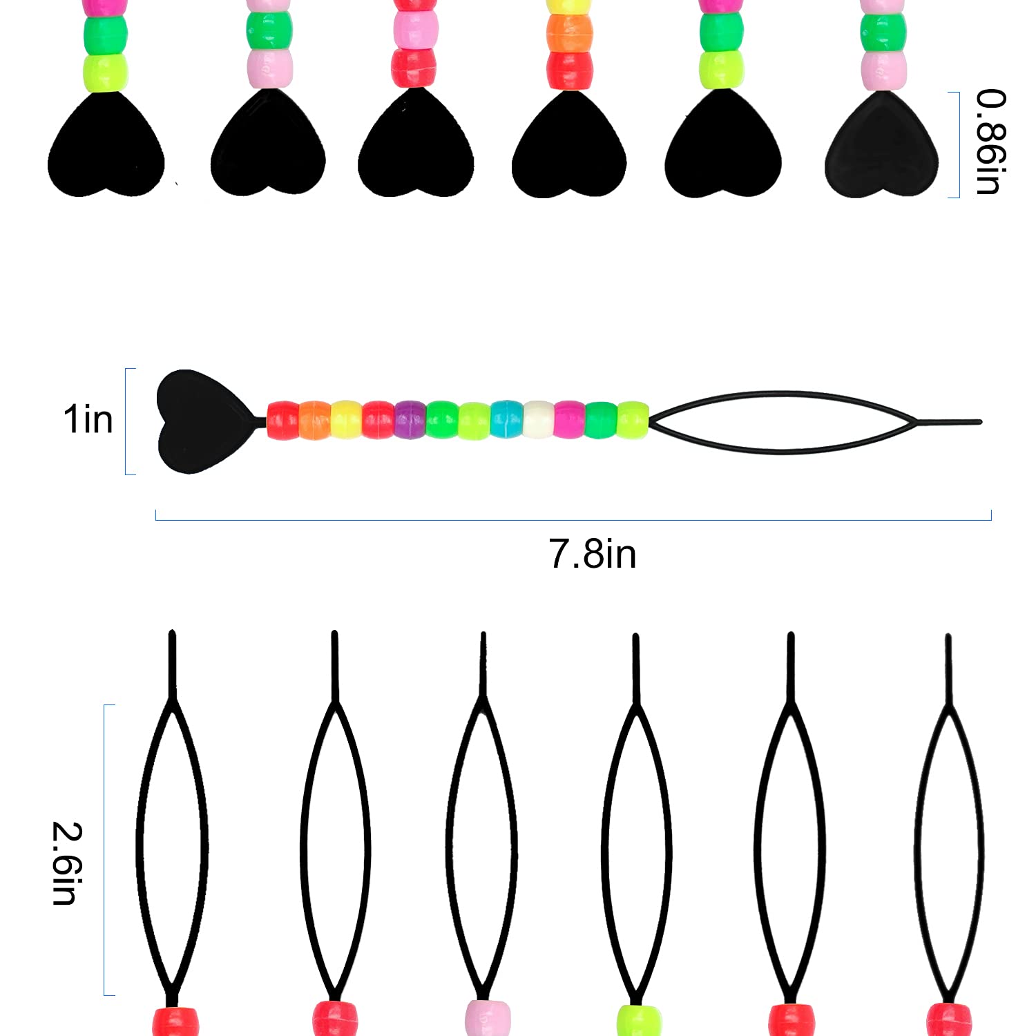 Hoyols Quick Hair Beading Tools with Colorful Pony Beads Magic Topsy Hair Tail Beader for Loading Beads Braid Stringer Ponytail