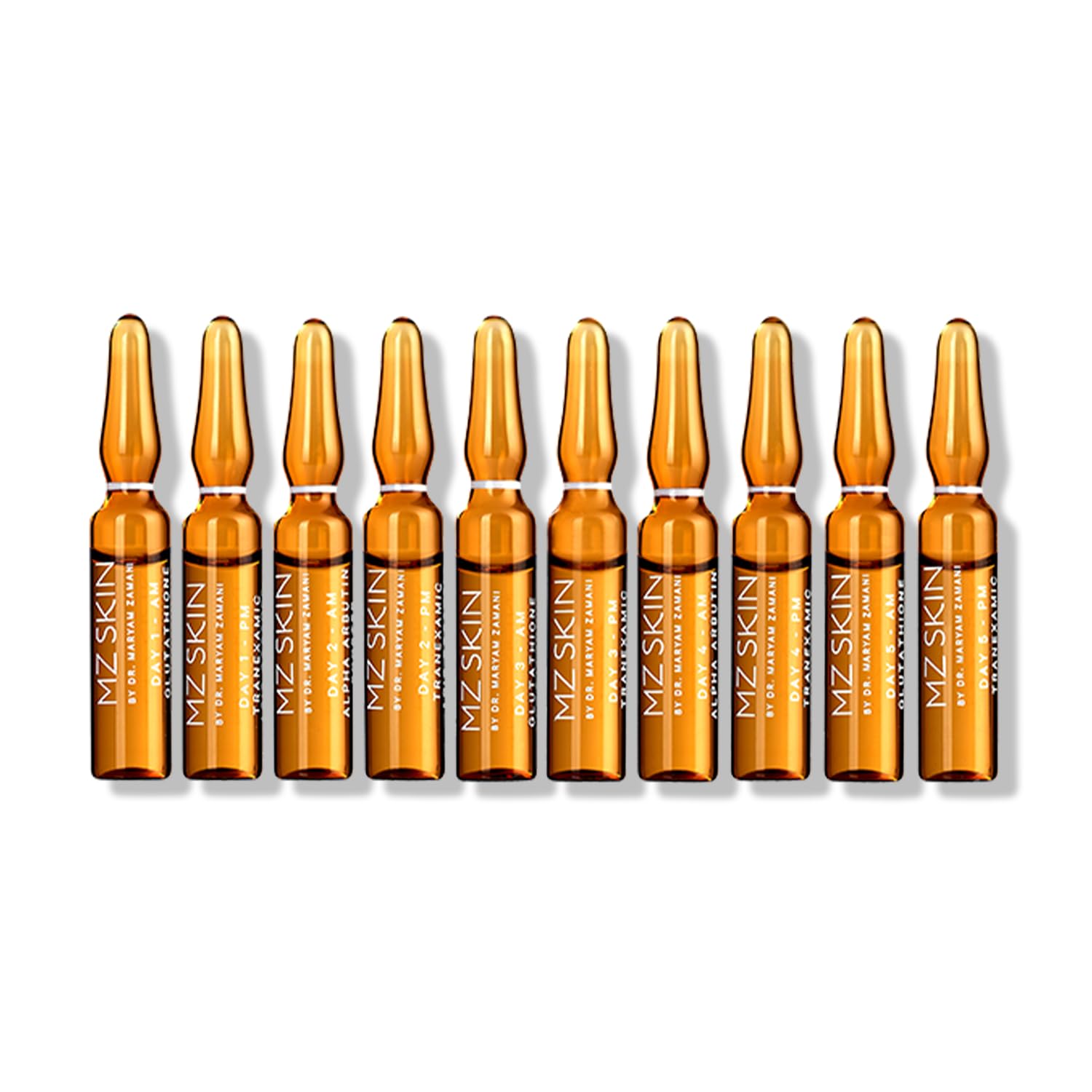 MZ SKIN Pigmentation Correcting Ampoules 0.06 fl oz x 14 | 7-Day Brightening Treatment with Tranexamic Acid & Alpha Arbutin | Fo