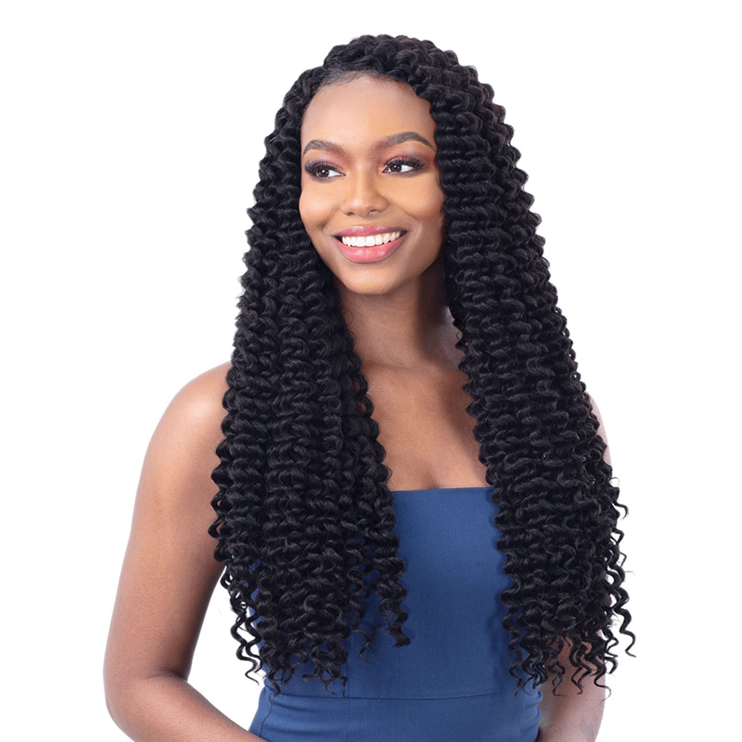 FREETRESS BRAIDS Crochet Braids Natural Volume 3X Joyfull Curl 20 inch (5-pack, 1B)