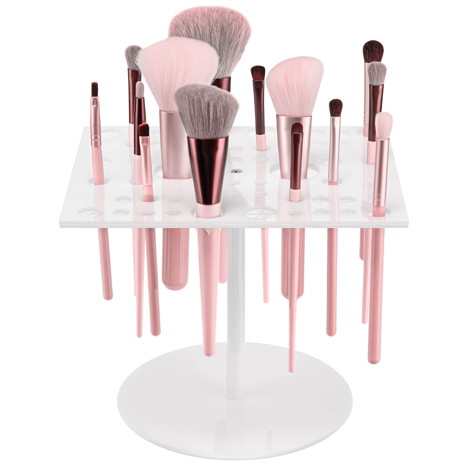 54 Holes Acrylic Brush Holder Makeup Brush Drying Rack Brush Dryer Collapsible Makeup Brush Holder Makeup Brush Dryer Stand for 