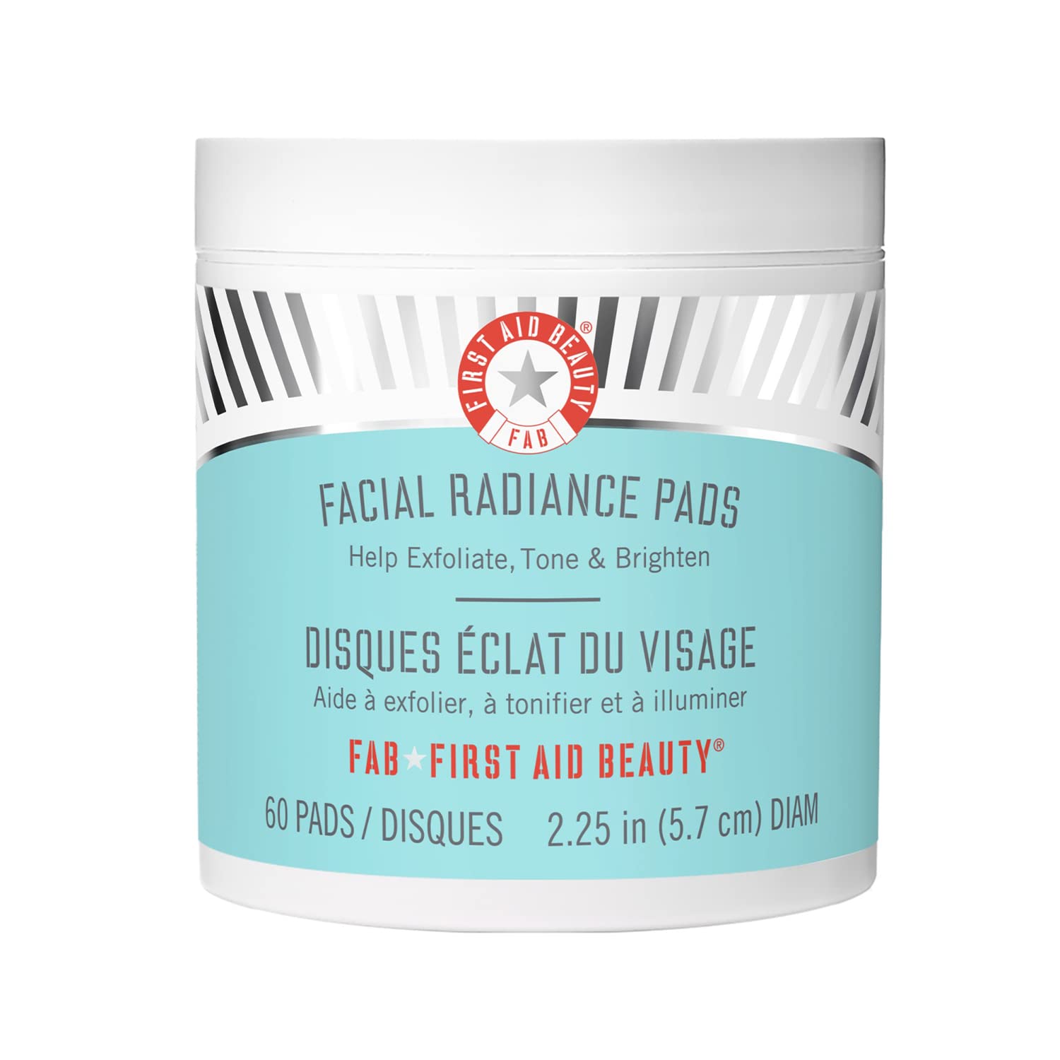 First Aid Beauty Facial Radiance Pads - Daily Exfoliating Pads with AHA that Help Tone & Brighten Skin - 60 Count