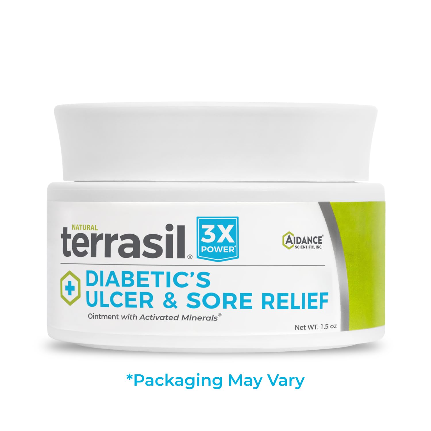 terrasil Foot Ulcer Cream & Sore Relief, Natural Relief & Fast Soothing Treatment, Healing Cream for Leg Ulcers & Sores. 3X Acti