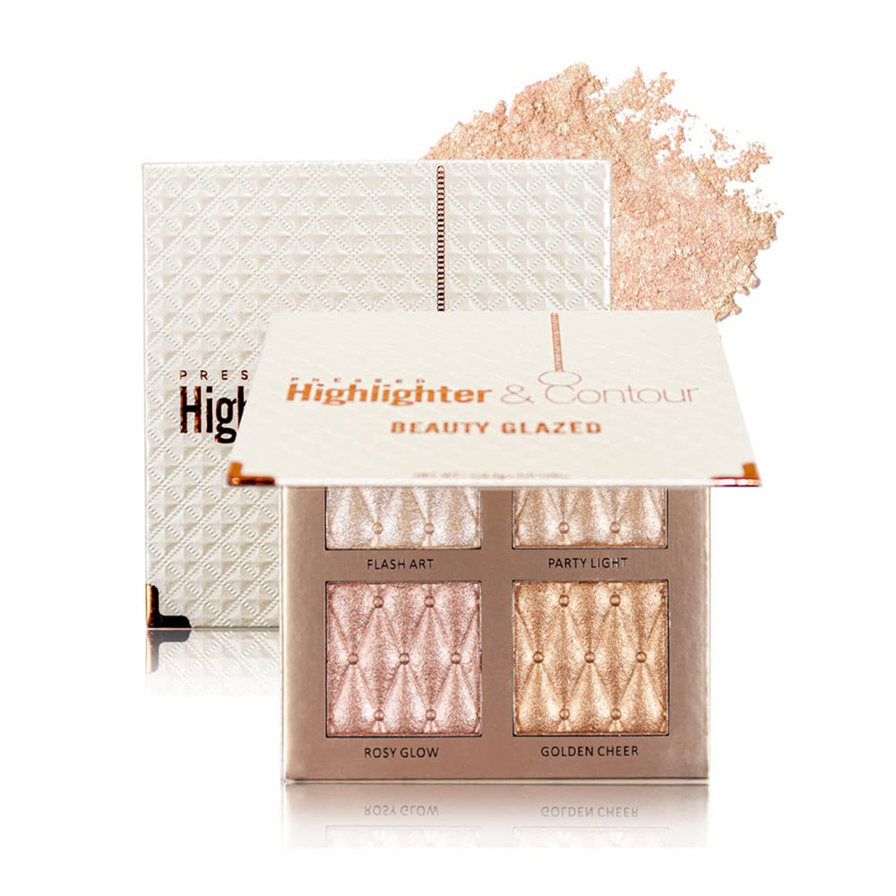 4-Color Highlighter Makeup Palette Shimmer Bronze Contour Shadow Illumination Highlight Eyeshadow Palette Eyeshadow Cosmetic Set