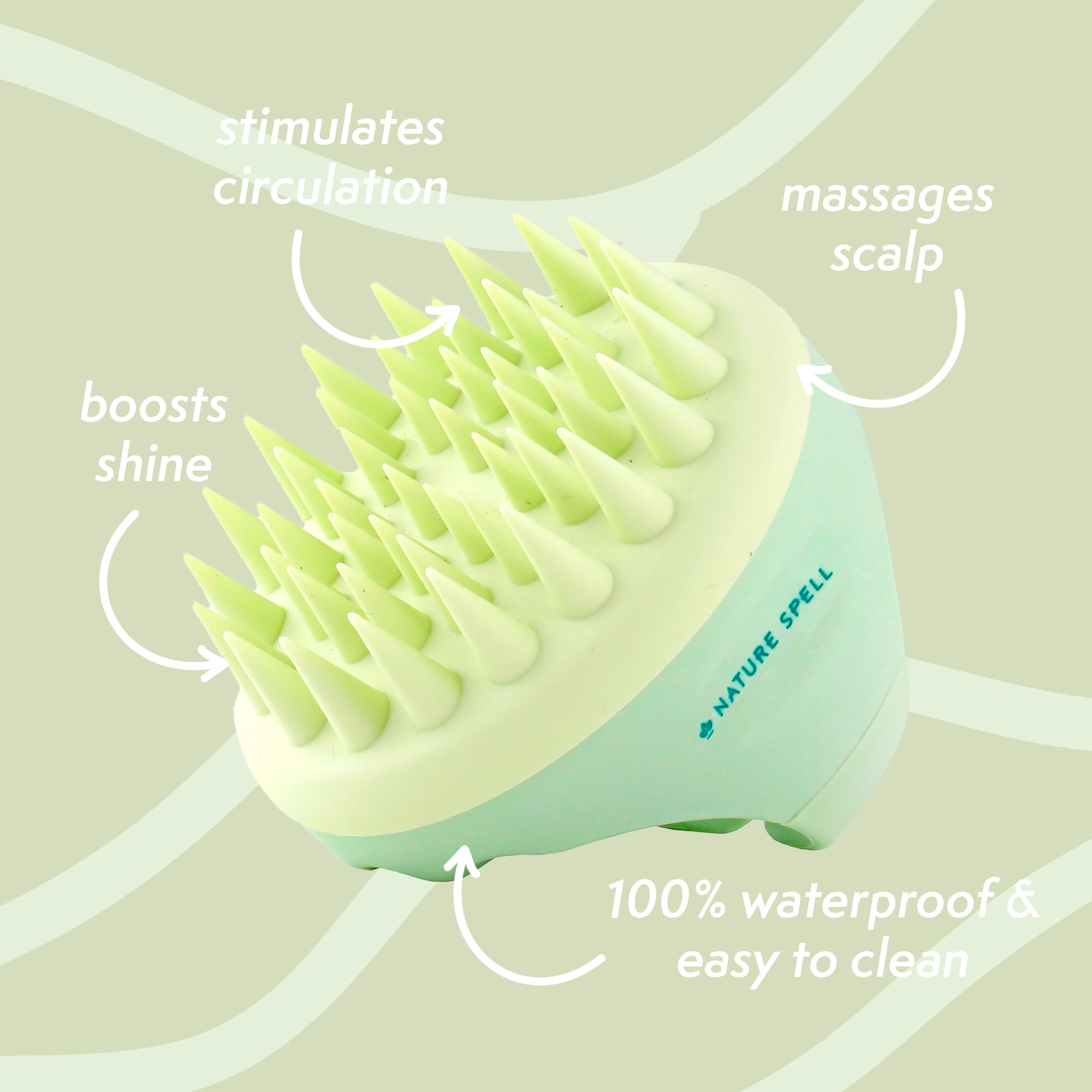 Nature Spell Scalp Massager | Scalp Scrubber with Soft Silicone Bristles | Hair Oil Applicator | Scalp Massager Hair Growth | We
