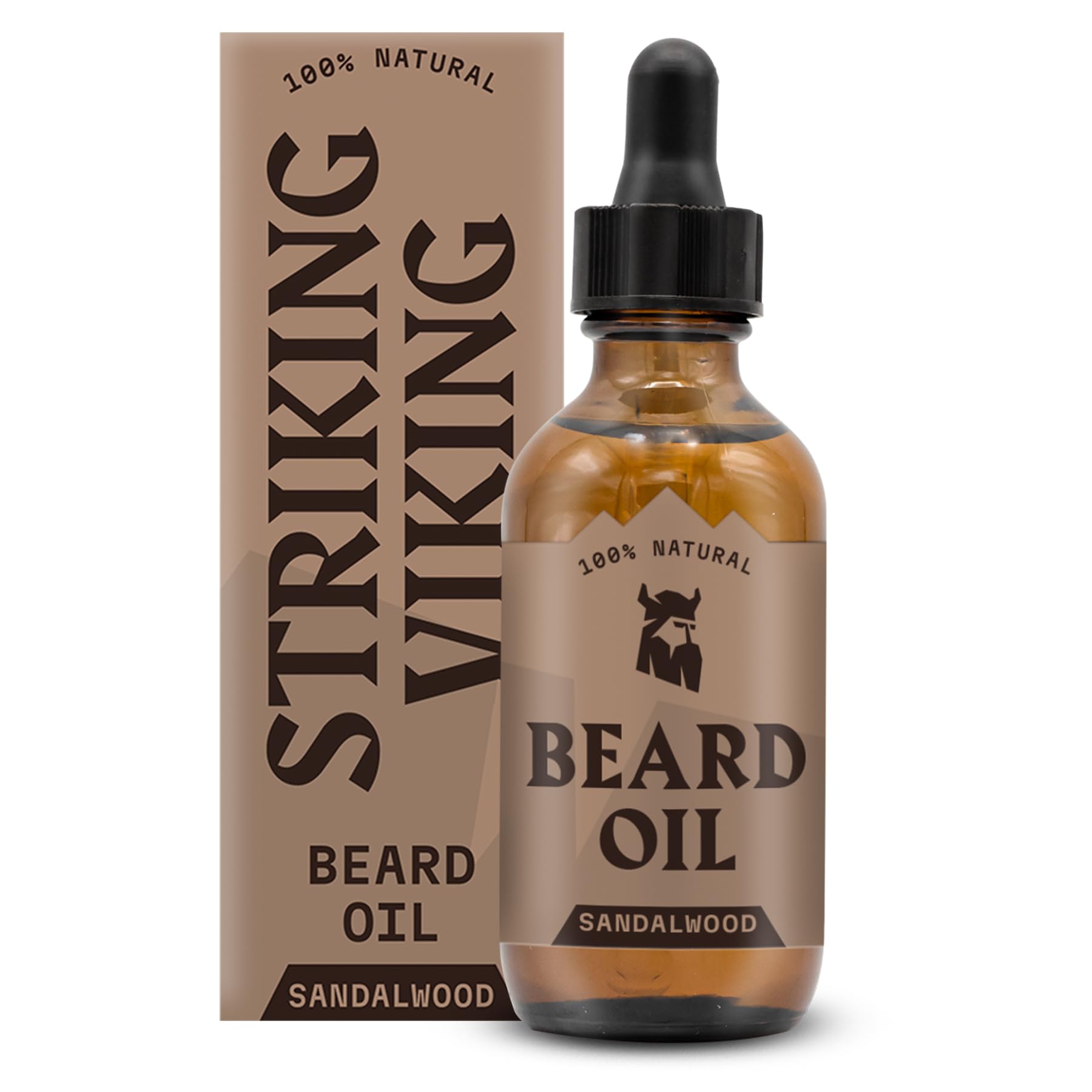 Striking Viking Scented Beard Oil Conditioner for Men - Natural Organic Formula with Tea Tree, Argan and Jojoba Oils - Softens, 