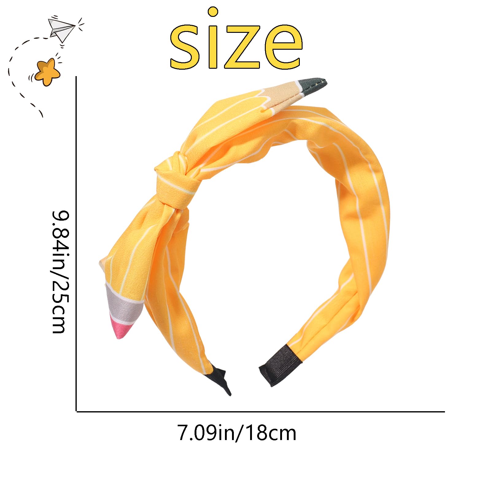 Back To School Pencil Headband Yellow Teacher Headbands For Women First Day Of School Student Outfits Hair Bows Hair Bow Band Cu