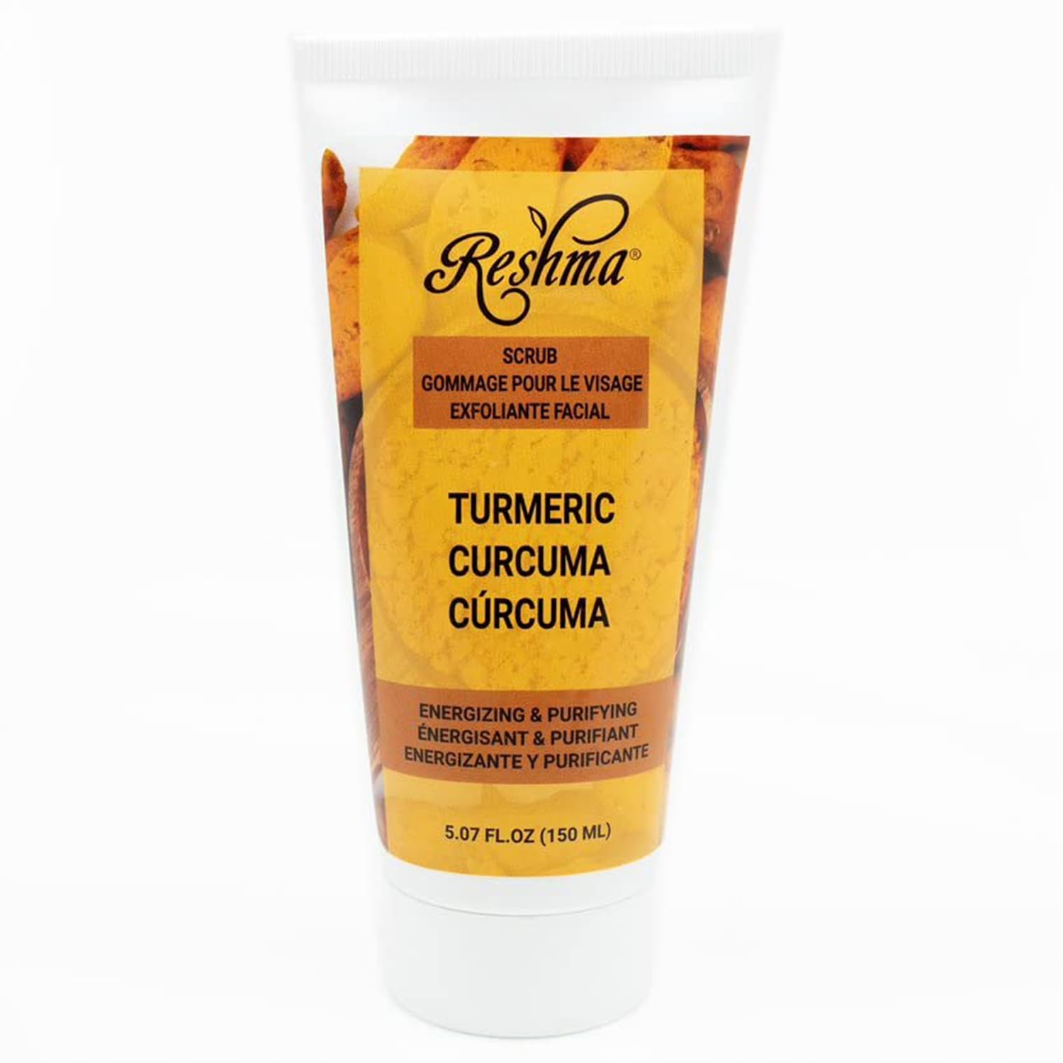 Reshma Beauty Turmeric Scrub, Dual Action Cleanser Face & Body Scrub, Gentle for All Skin Types and Dull Skin, Hydrating and Exf
