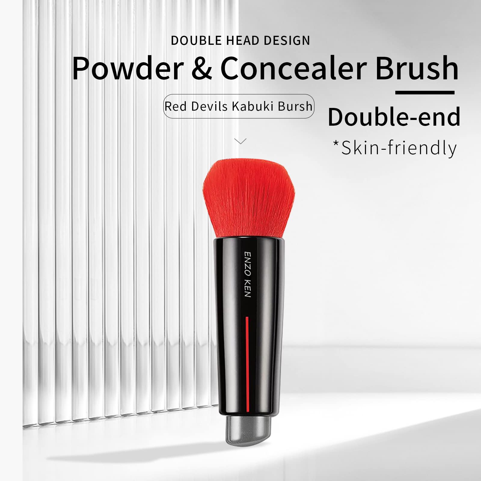 Enzo Ken Angled Concealer Brush Under Eye, Concealer Brush & Kabuki Foundation Brush, Angle Concealer Brush, Liquid Foundation B