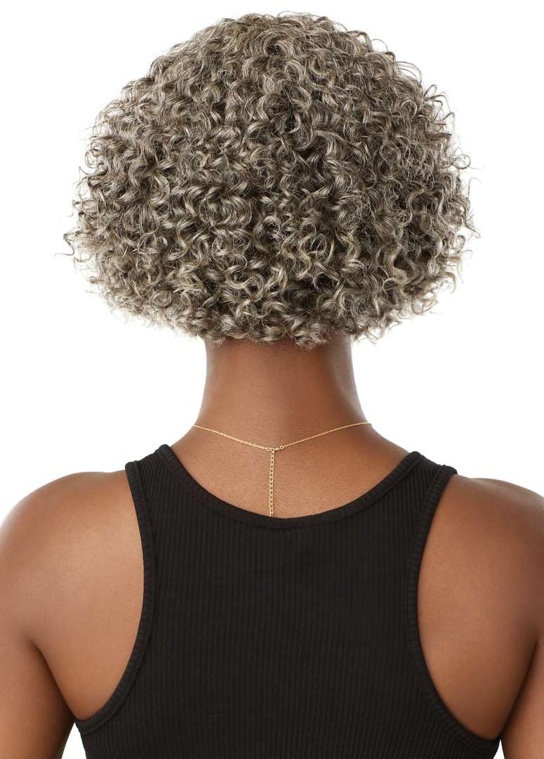 Outre Fab & Fly Full Cap Wig Gray Glamour - Human Hair - Randy (NATURAL BLACK)