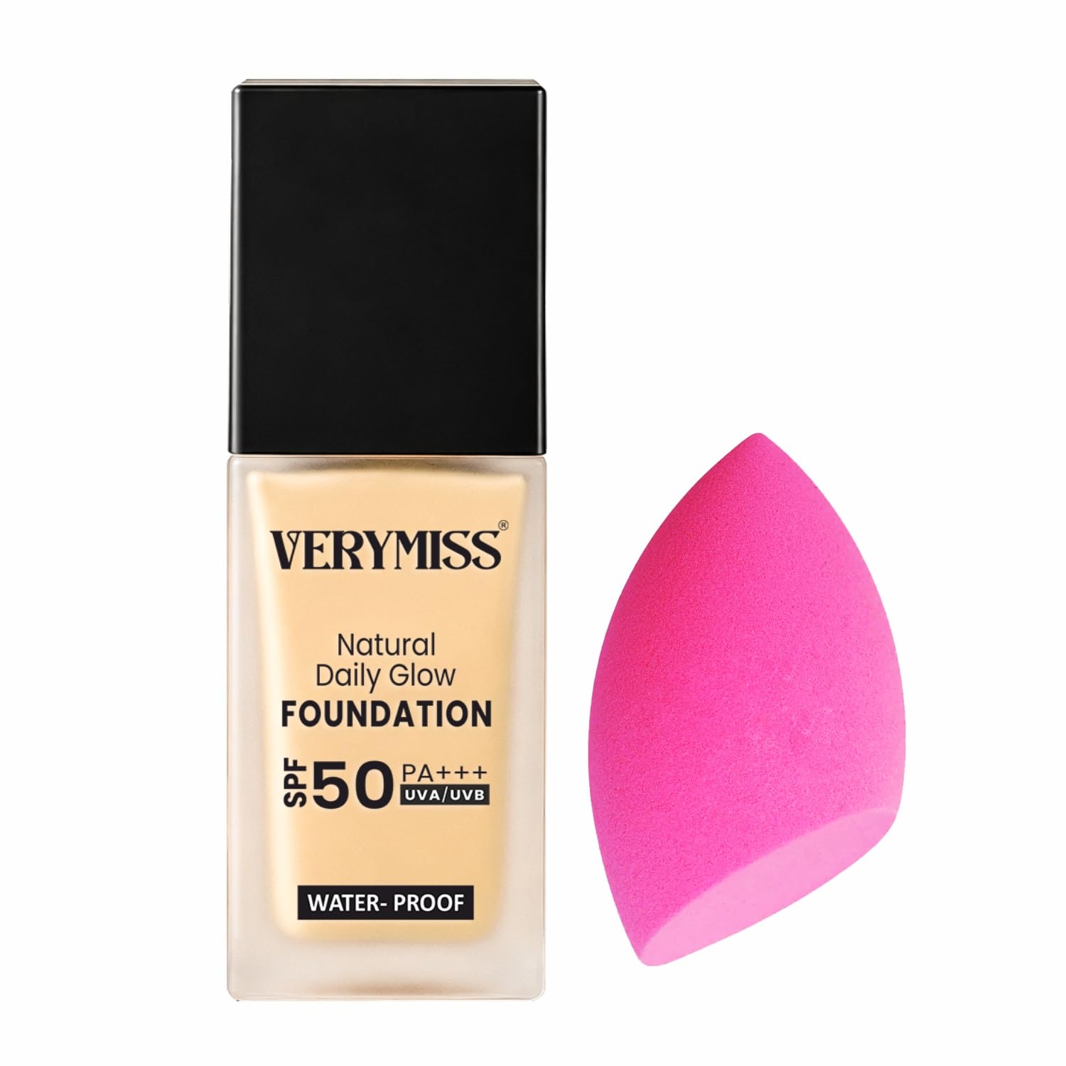 Verymiss Foundation + Beauty Blender Combo Set I Smooth & Flawless Finish Makeup Set I Soft Blending Sponge For Even Application