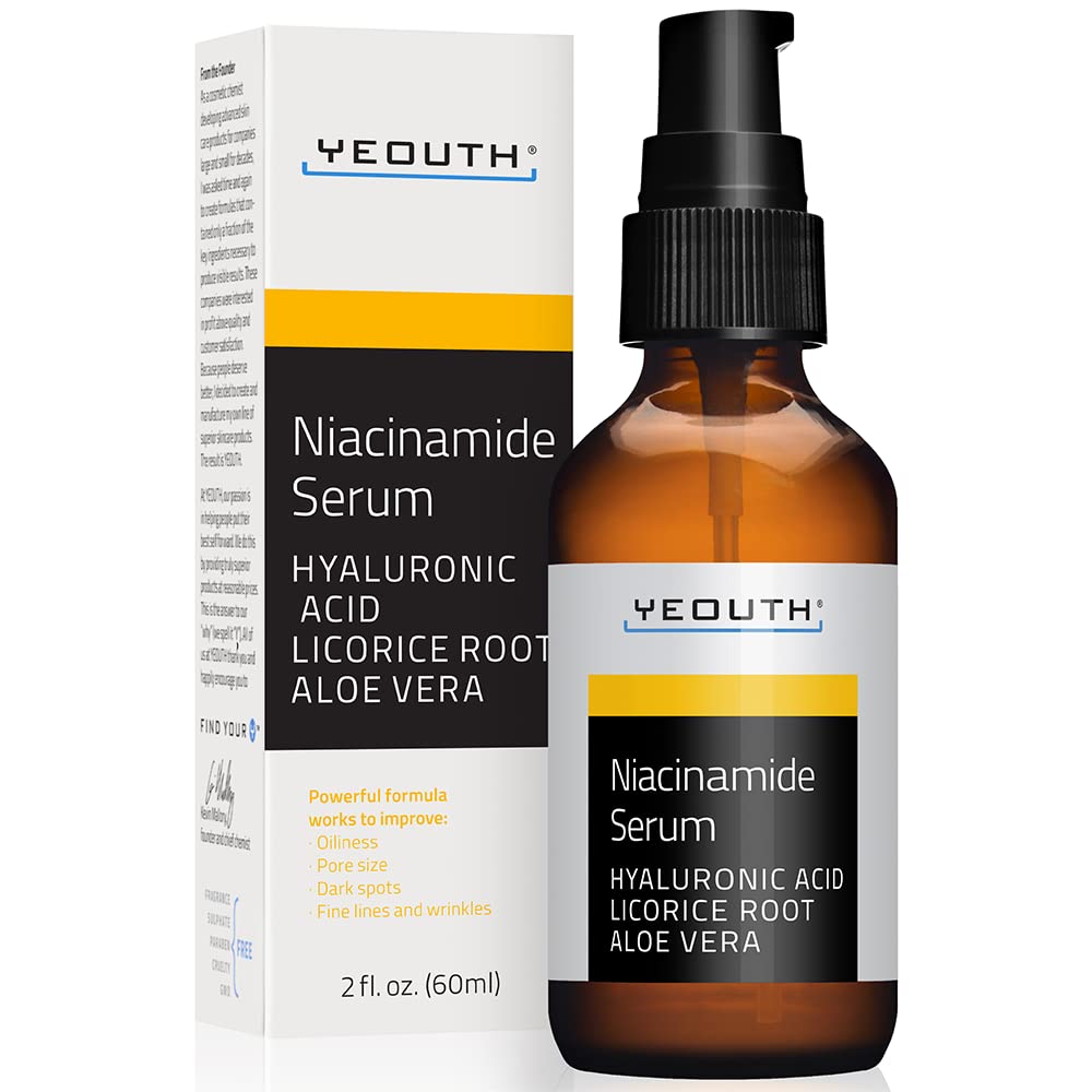 YEOUTH Niacinamide Serum for Face 10% with Hyaluronic Acid & Aloe Vera, Hydrating B3 Face Serum for Women & Men, Brightening Ser