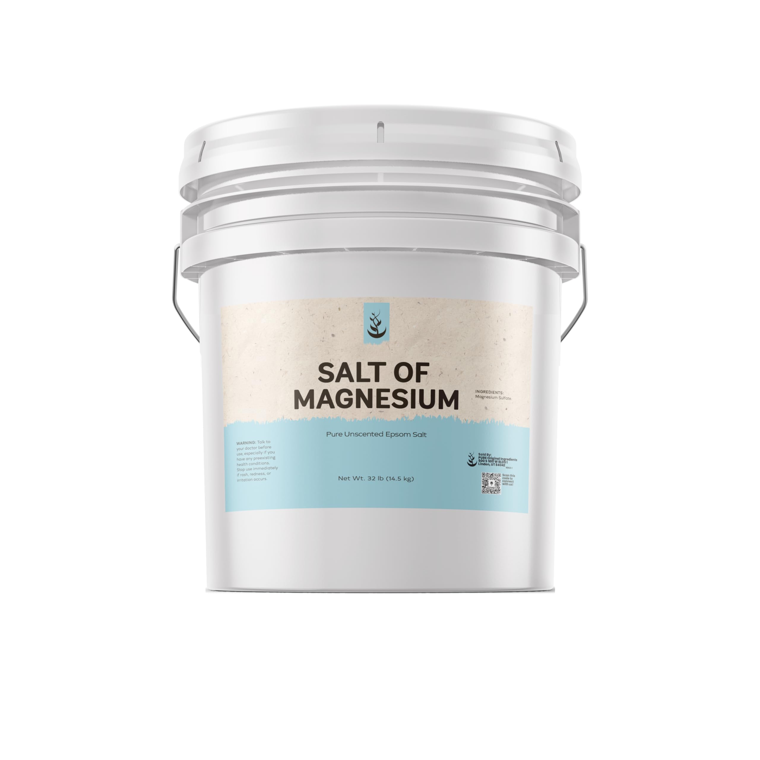 Pure Original Ingredients Salt of Magnesium (3.5 Gallon) Pure Epsom Salt, Unscented, Natural Skin Scrub