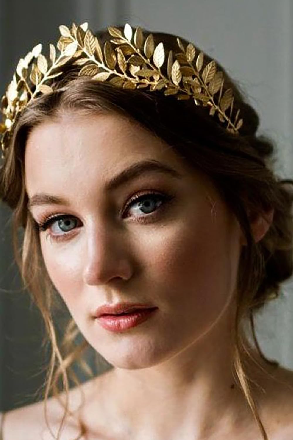 WOVOWOVO Gold Leaf Crowns for Women Girls Bride Wedding Tiaras Hair Accessories Bridal Headband Headpiece Greek Goddess Cosplay