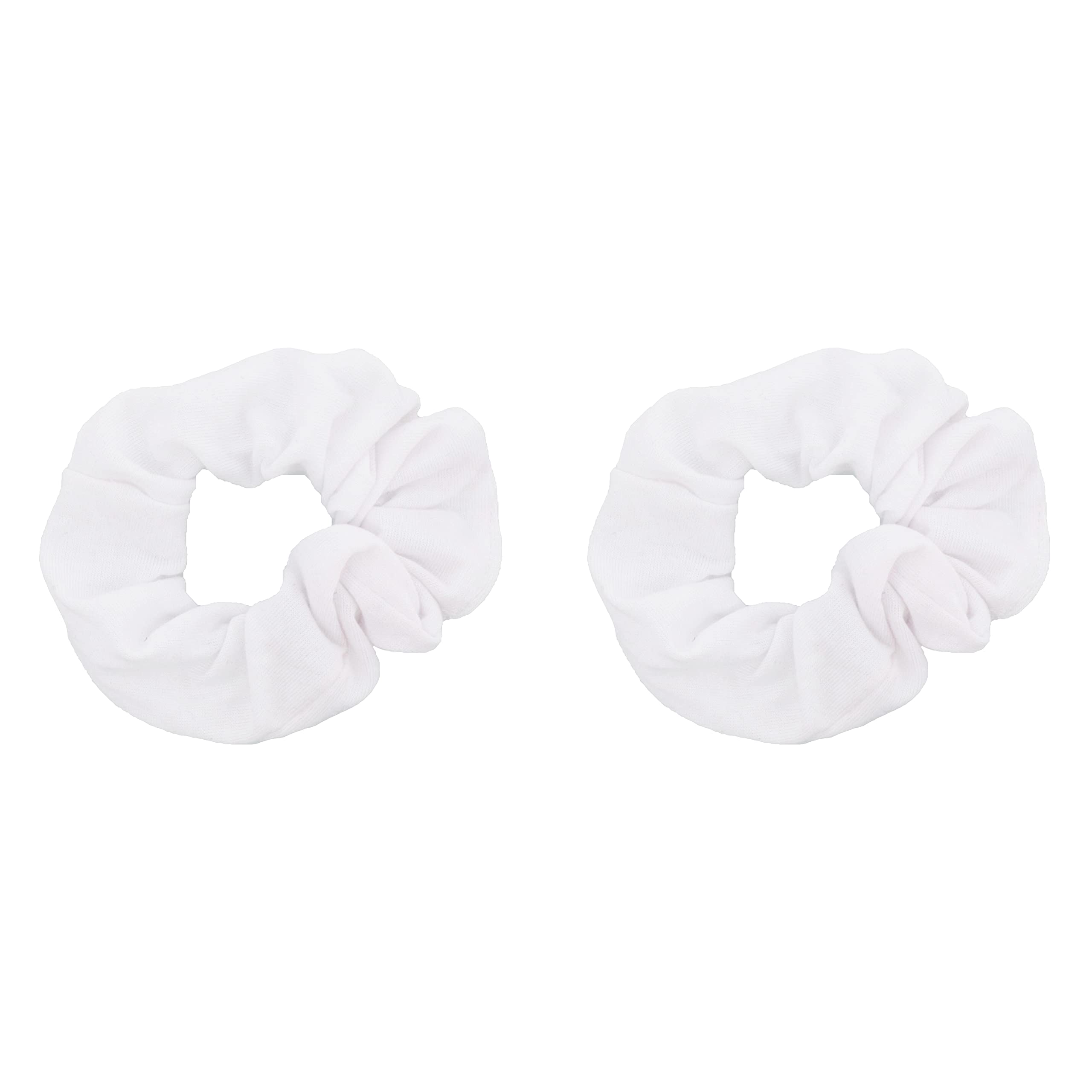 Set Of 2 Solid Scrunchies (White)