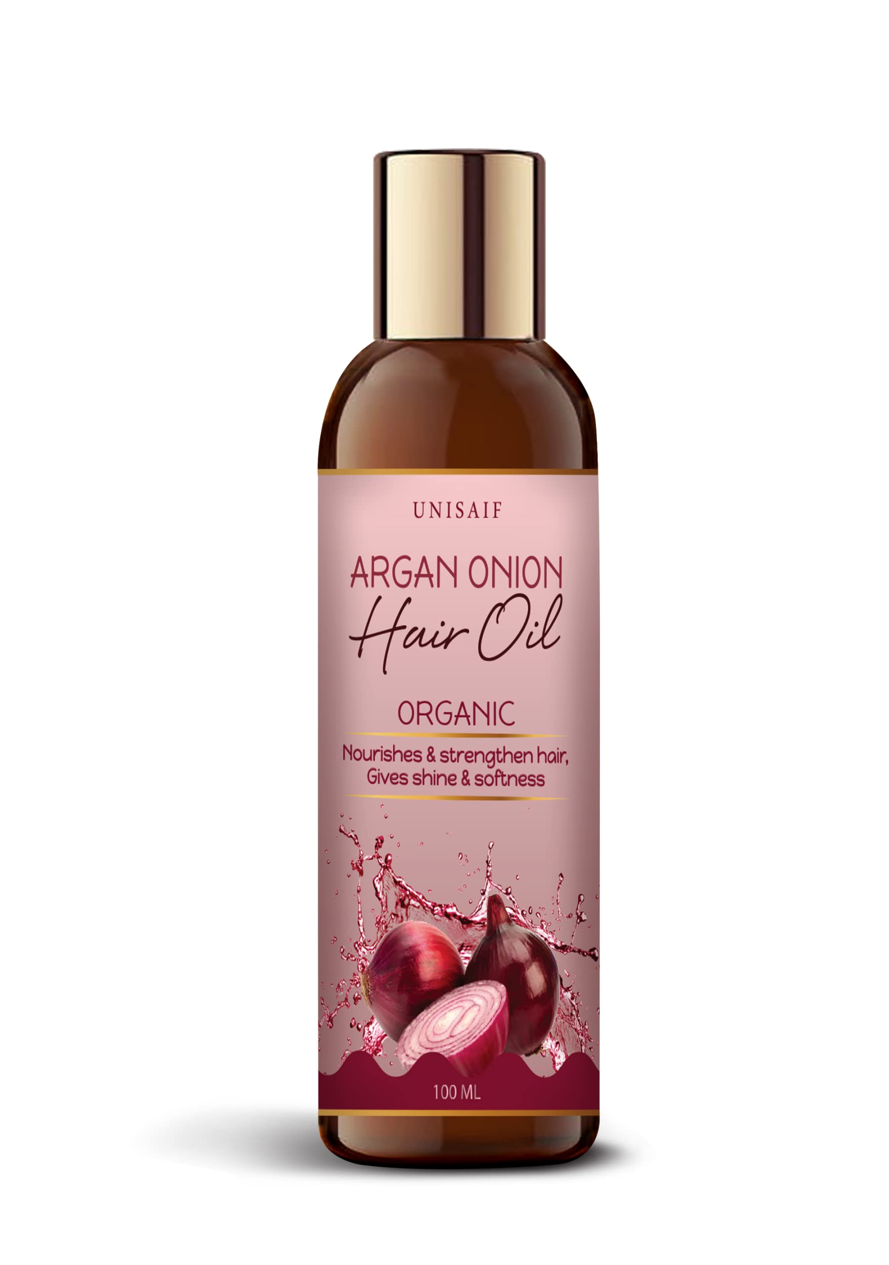 Unisaif Argan Onion Hair Care Oil  Organic Chemical Free Hair Oil for Dry Damaged Hair and Growth | Nourishes & Strengthen Hair