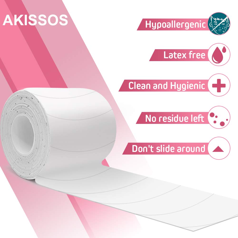 Foam Eye Pads Lash Extensions - Akissos 110 Pcs Pre Cut Medical Foam Tape Under Eye Pads Eyelash Extension Supplies Beauty Tools