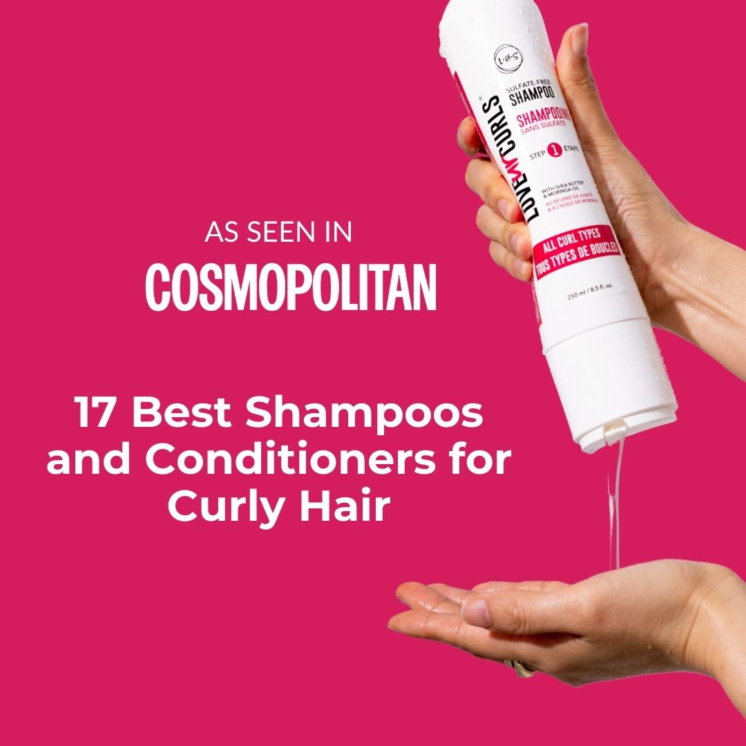 Love Ur Curls LUS Brands Shampoo for Curly, Wavy, Kinky-Coily Hair, 8.5 oz - Sulfate-Free Gentle, Moisturizing Shampoo - Hair Ca