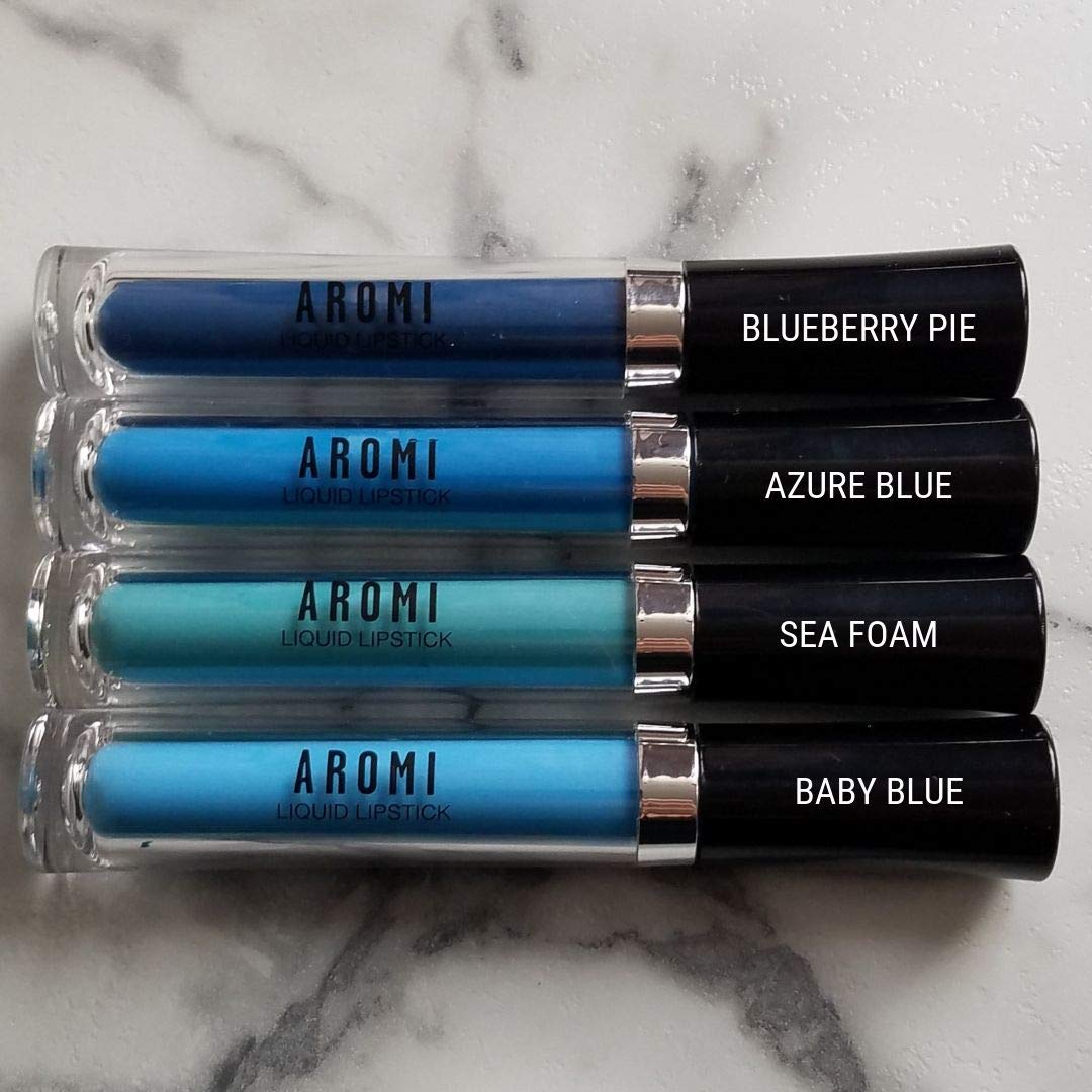 Aromi Sea Foam Matte Liquid Lipstick | Aqua, Aquamarine Lip Color, Blue Green, Smudge And Transfer Proof, Long-Lasting, Vegan, C