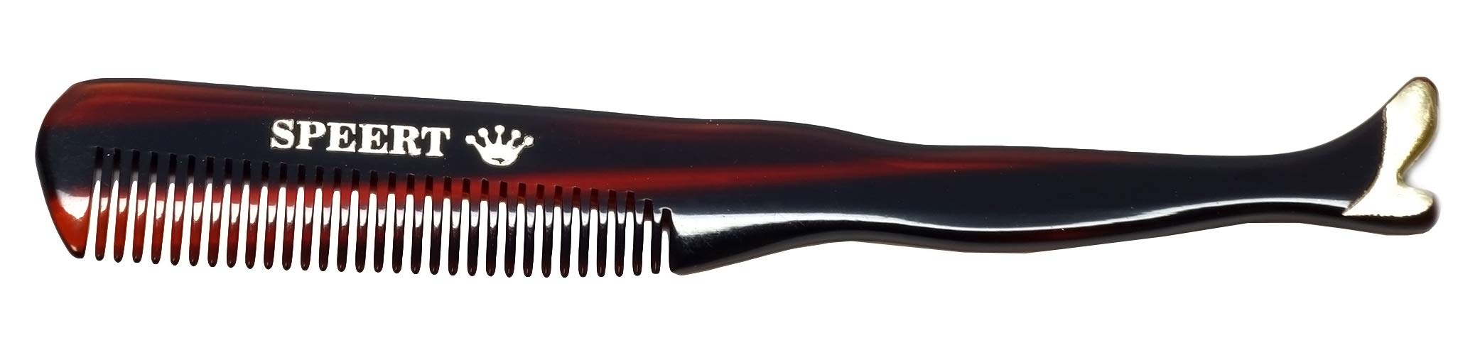 Speert #1619 Acetate Tortoise Mustache Comb Men Thick Coarse Curly Cut Beard Grooming Barber Styling Handmade In Switzerland