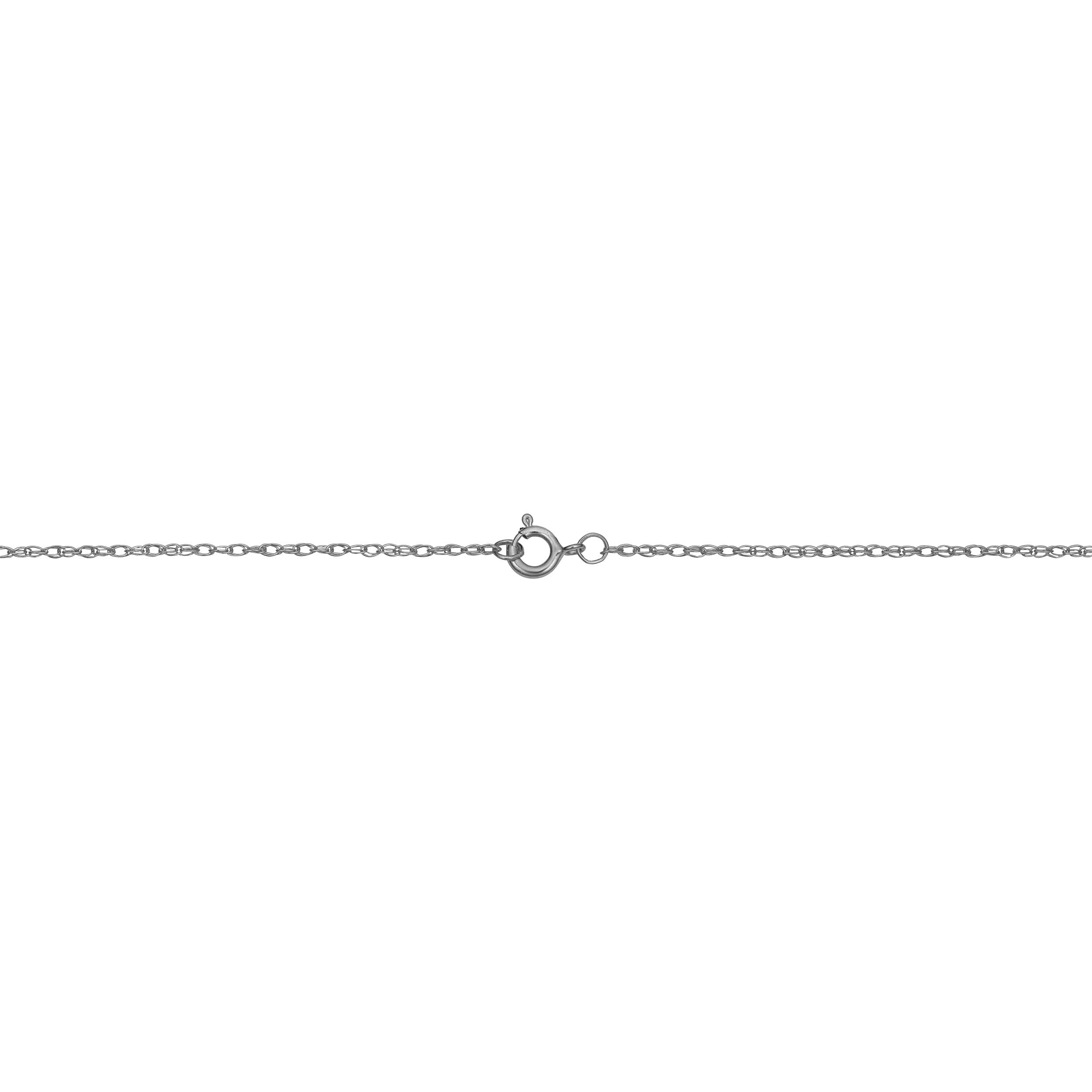 Kooljewelry 14k White Gold Rope Chain Necklace (0.9 mm, 16 inch)