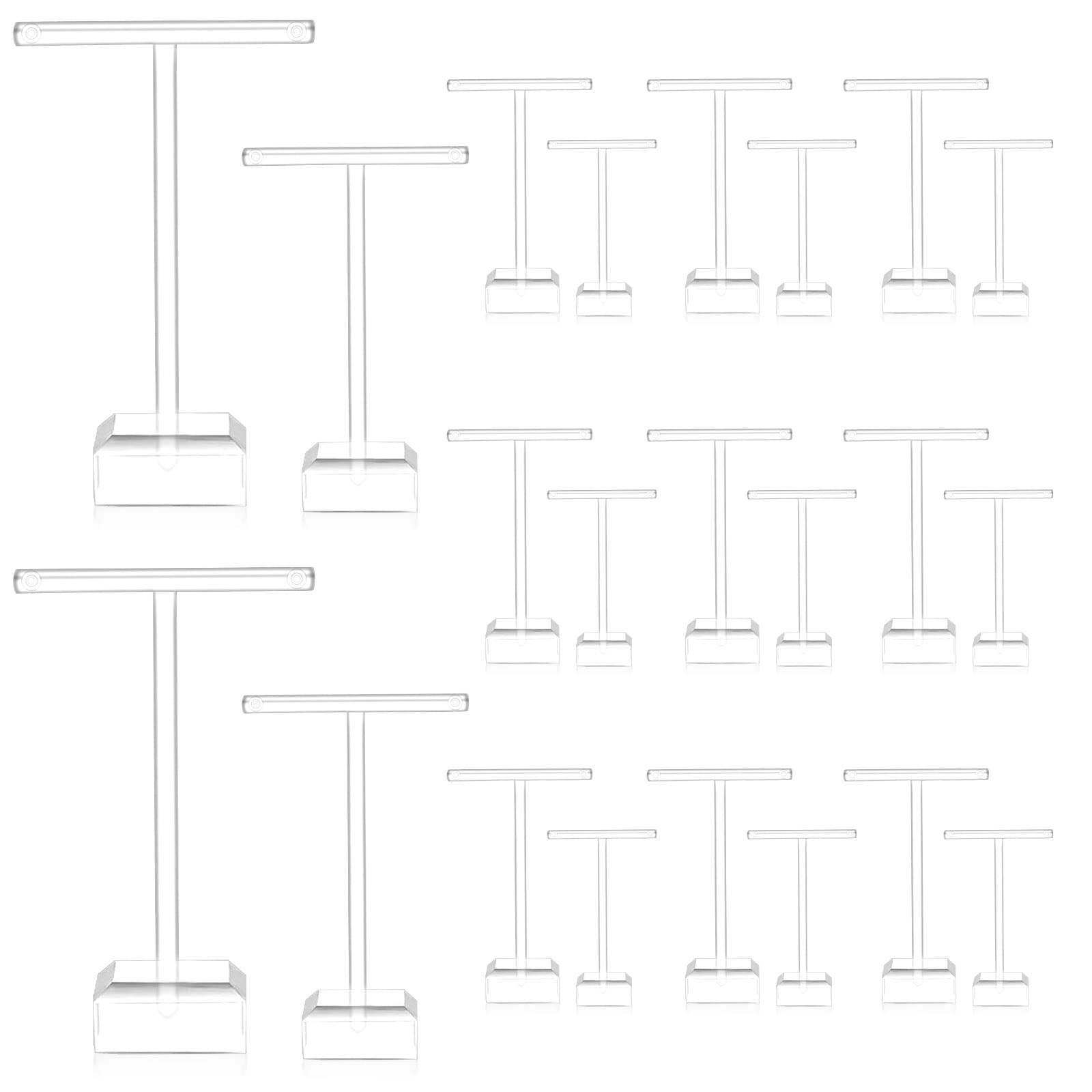 Acrylic Earrings Display Holder T-bar Earrings Stand Holder Tree Stand Countertop Hanging Jewelry Organizer for Necklaces Bracel